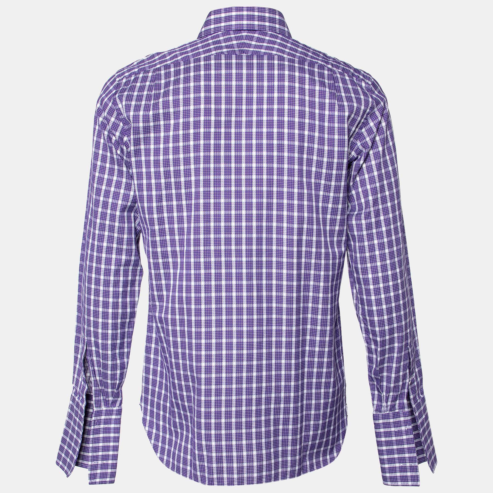 

Tom Ford Purple Checked Cotton Shirt