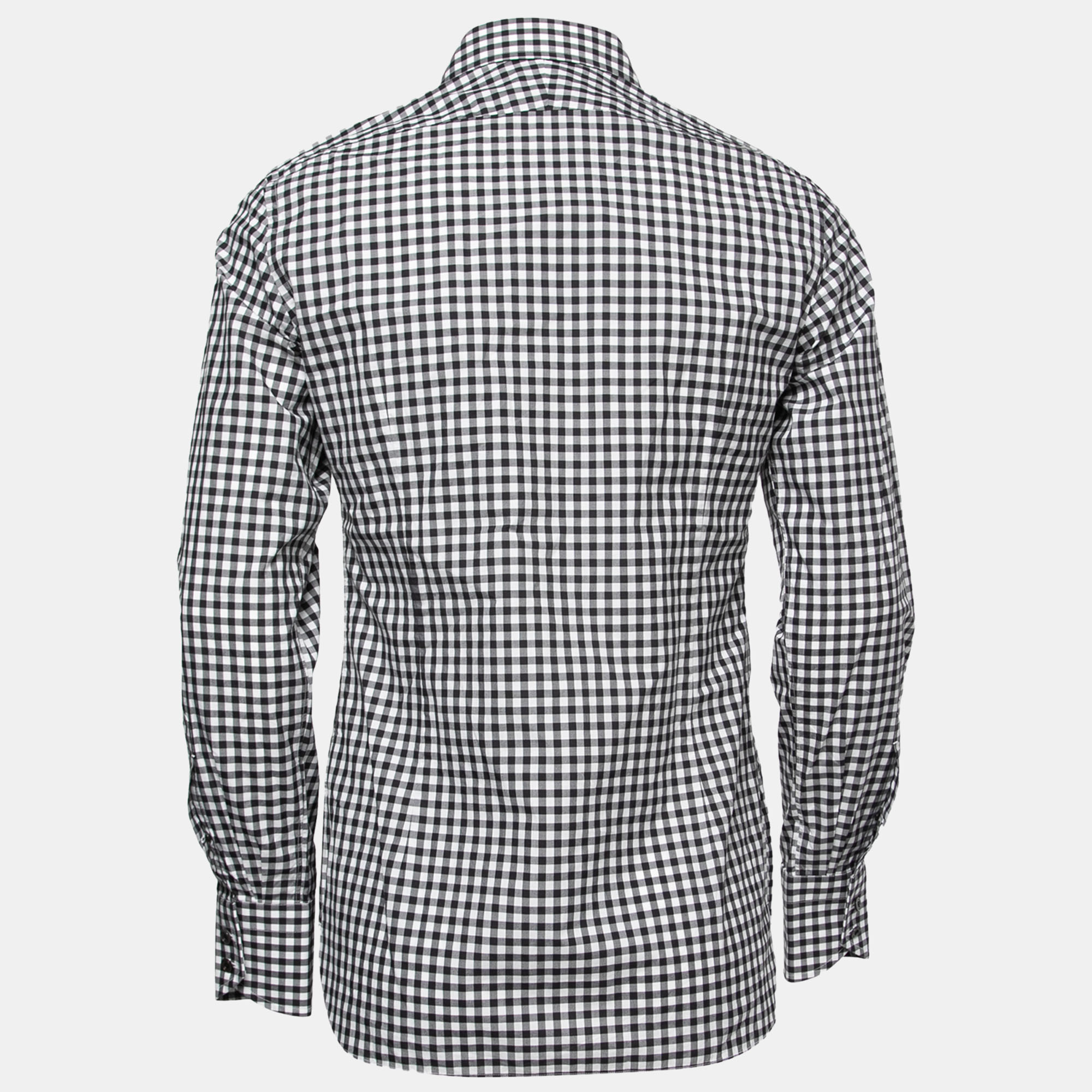 

Tom Ford Monochrome Gingham Check Cotton Shirt, Black