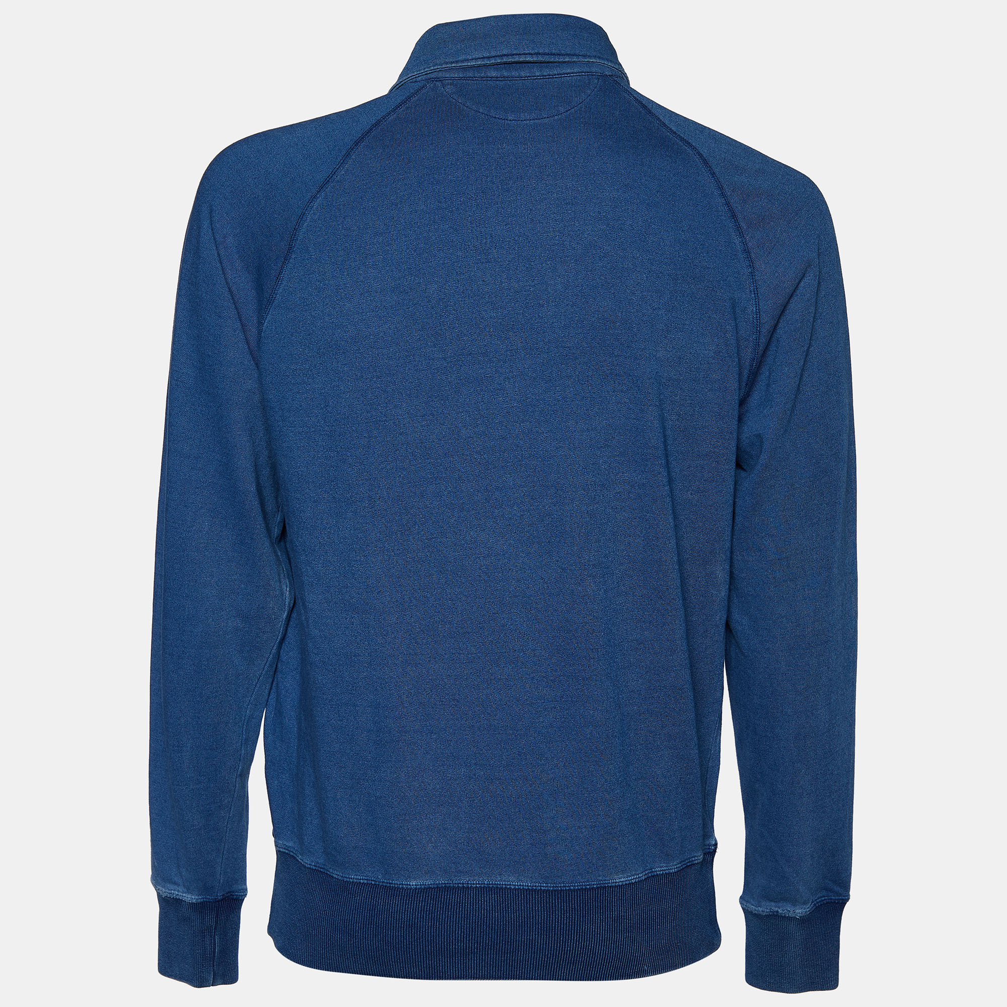 

Tom Ford Blue Denim Long Sleeve Polo T-Shirt