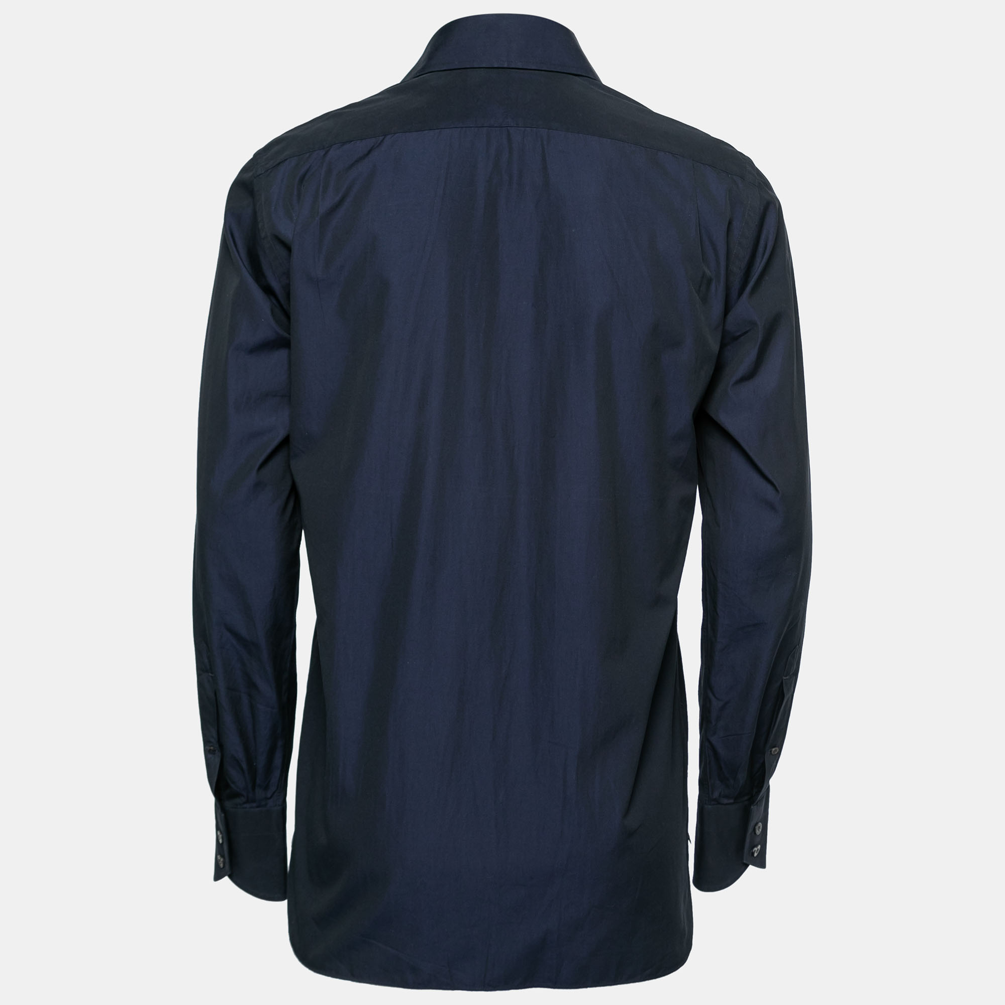 

Tom Ford Dark Blue Cotton Button Front Shirt