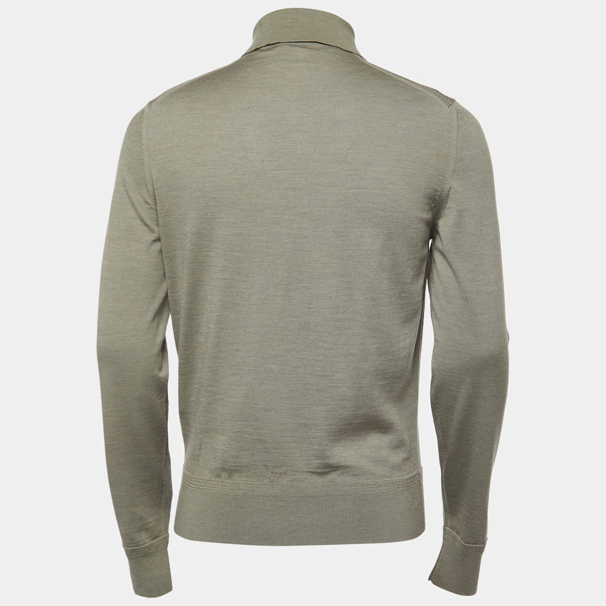 

Tom Ford Brown Wool Long-Sleeve Knit Polo T-Shirt