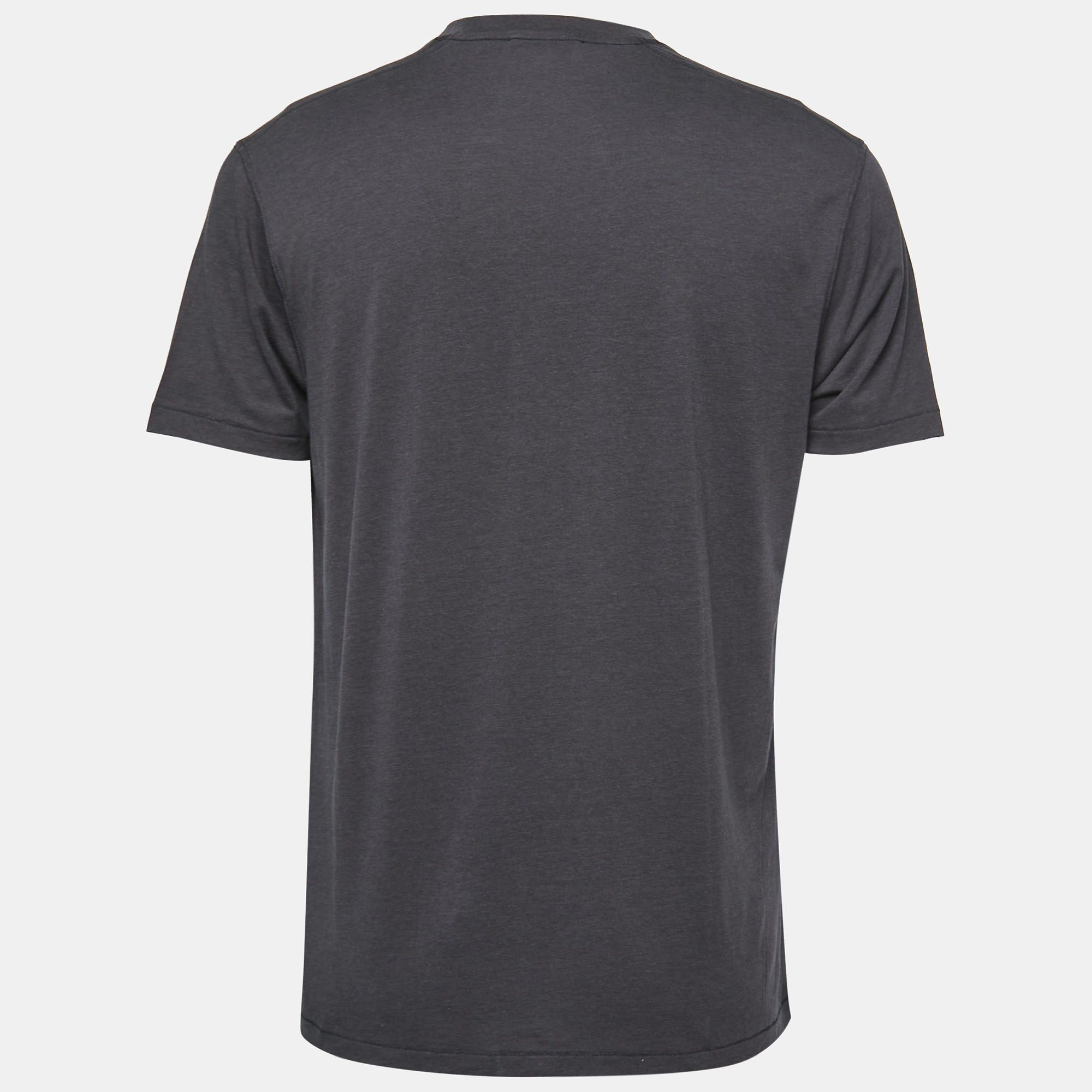 

Tom Ford Dark Grey Cotton-Blend Crewneck Polo T-Shirt