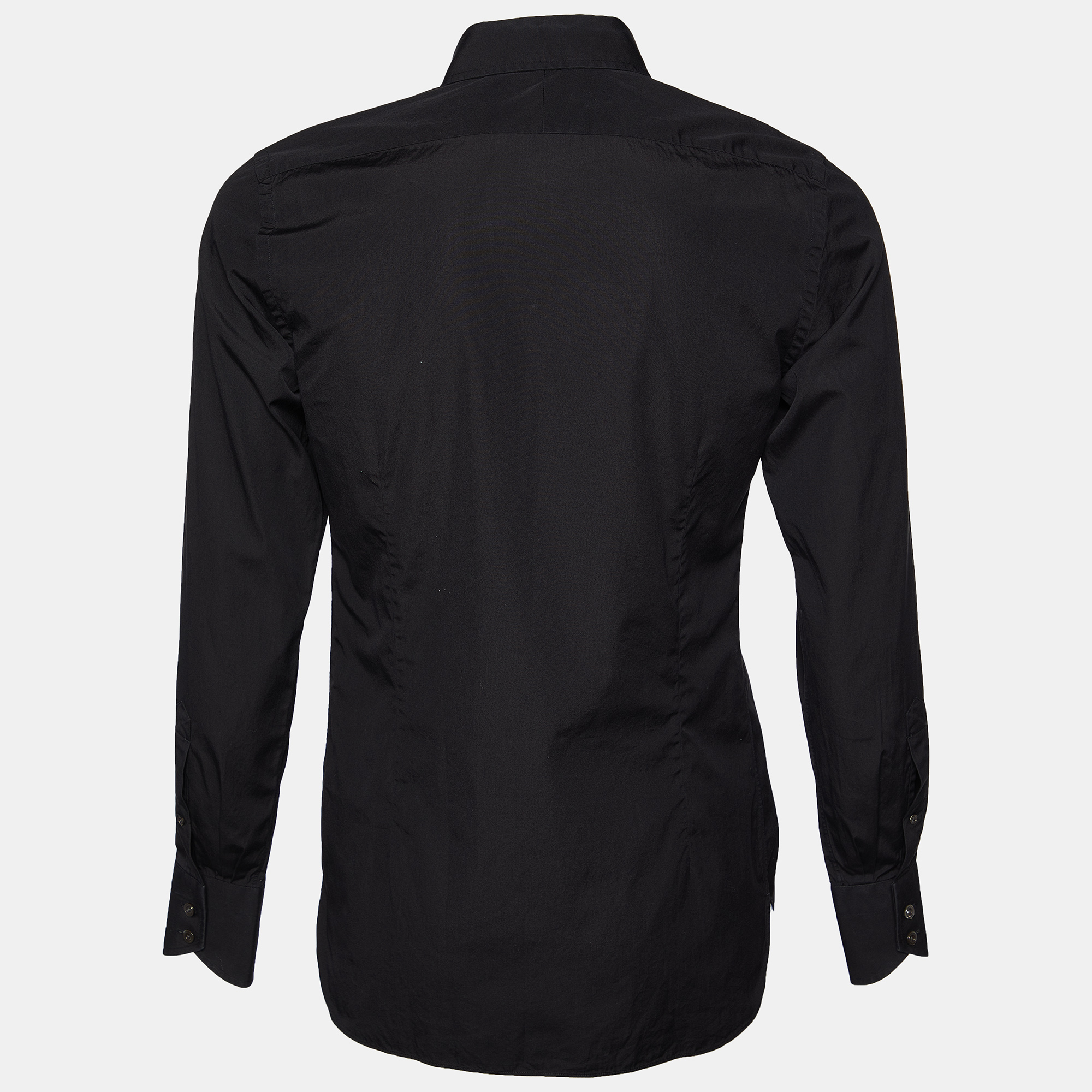 

Tom Ford Black Cotton Button Front Shirt