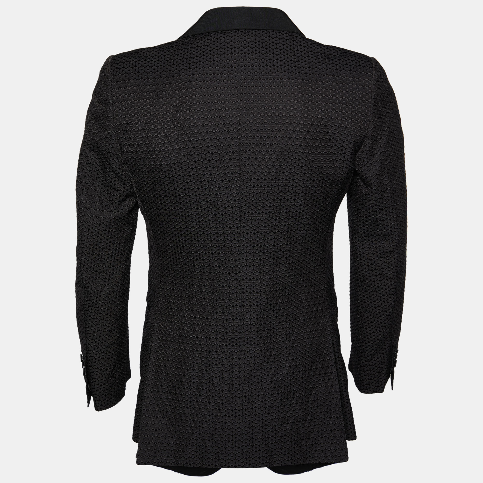 

Tom Ford Black Cotton & Silk Jacquard Pattern Blazer