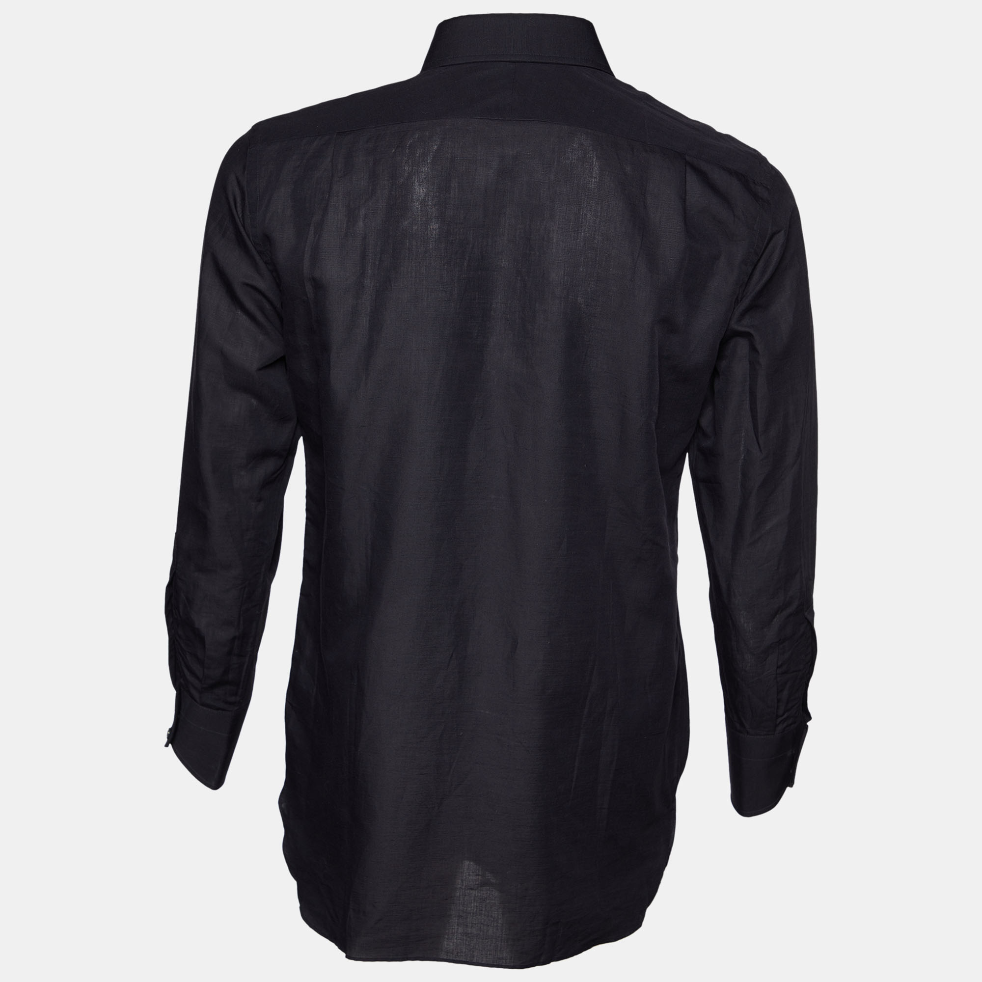 

Tom Ford Black Cotton Button Front Shirt