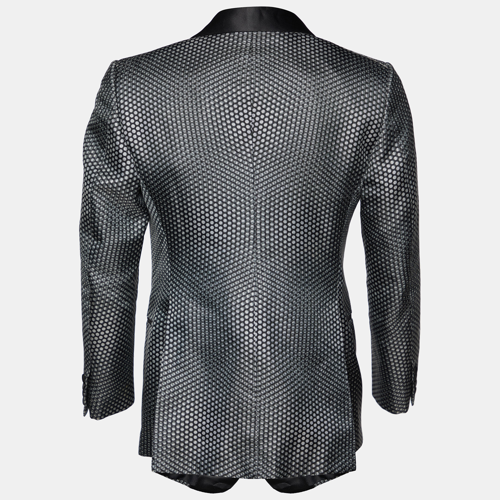 

Tom Ford Black Printed Cotton & Silk Blazer