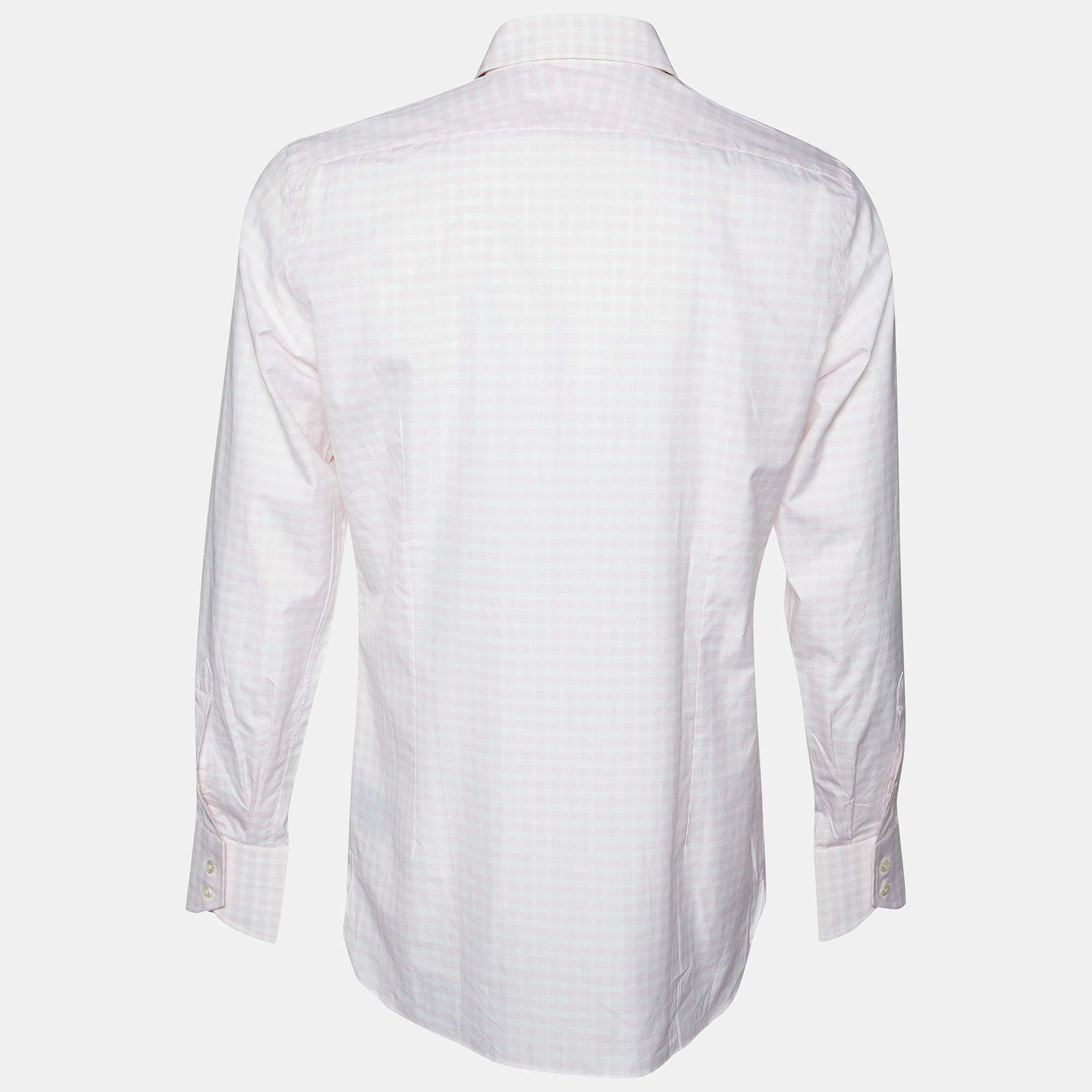 

Tom Ford Pink & White Checkered Cotton Button Front Shrt