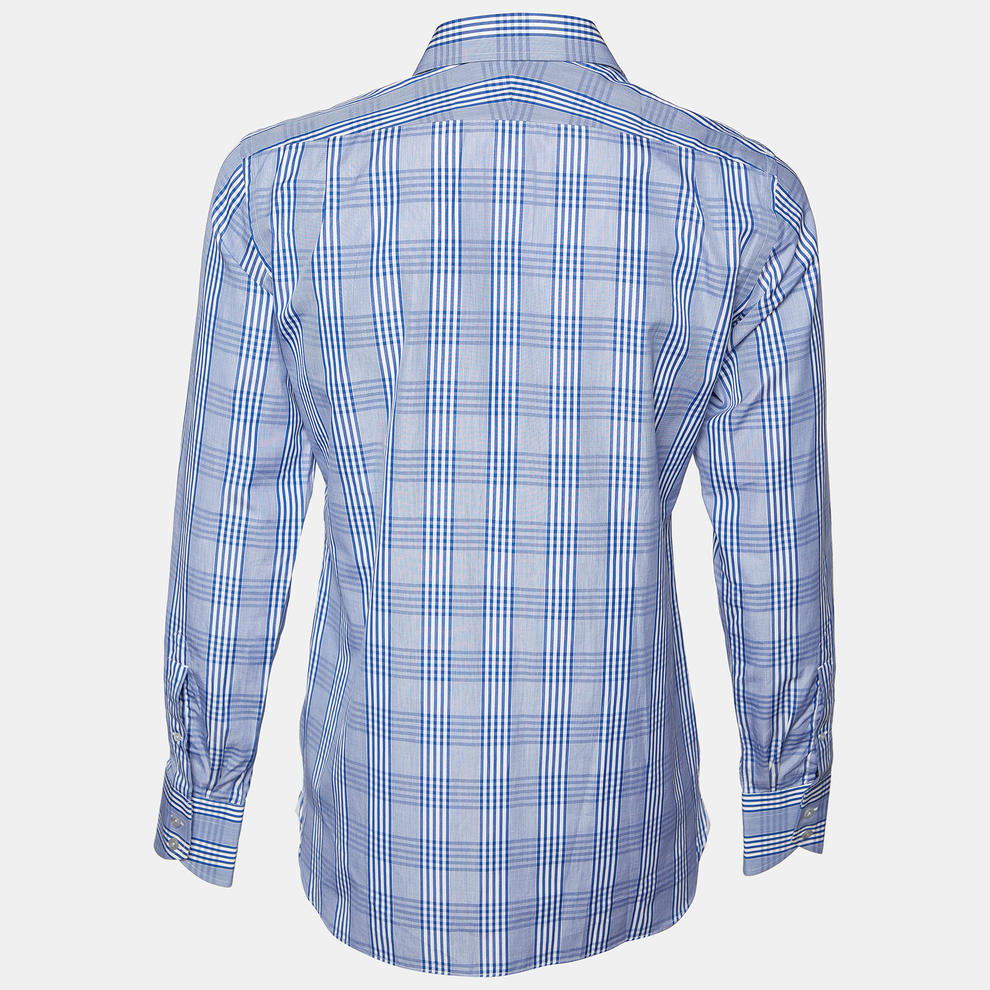 

Tom Ford Blue Checkered Cotton Button Front Shirt