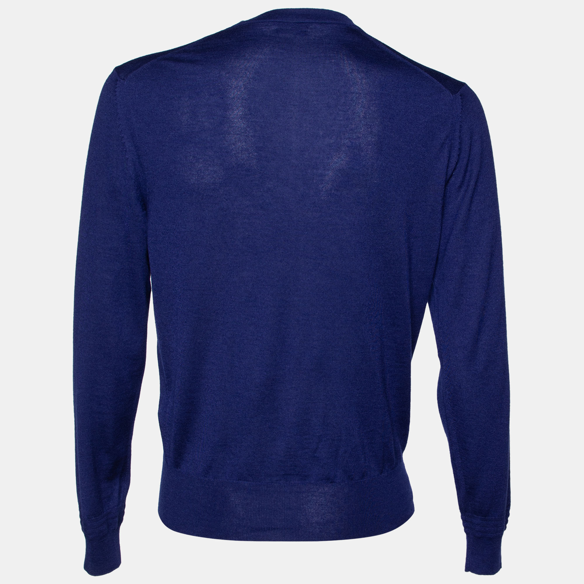 

Tom Ford Blue Cashmere & Silk V-Neck Sweater