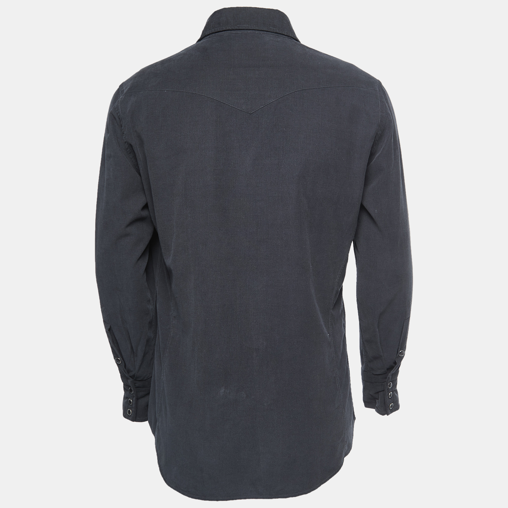 

Tom Ford Dark Grey Corduroy Pocket Detail Shirt