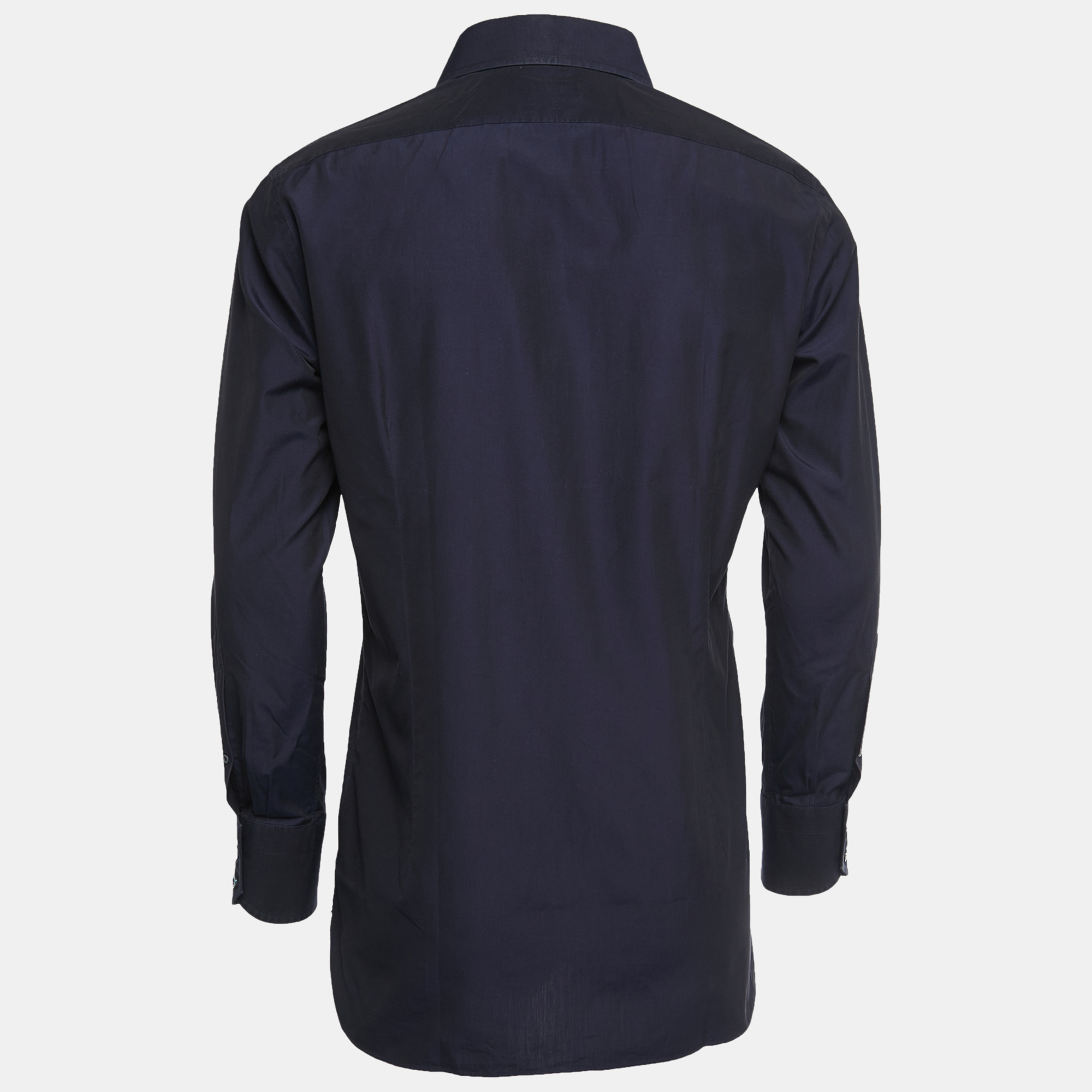 

Tom Ford Navy Blue Cotton Button Front Shirt