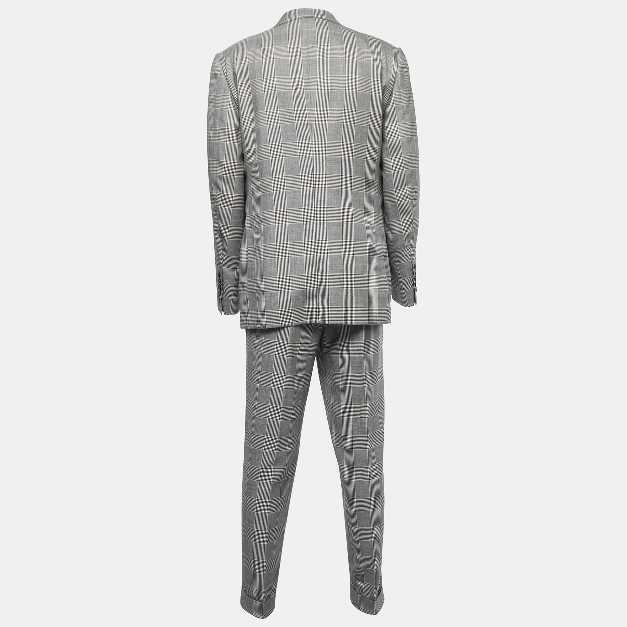 

Tom Ford Charcoal Grey Checked Wool Single Breasted Blazer & Pant Suit 3XL