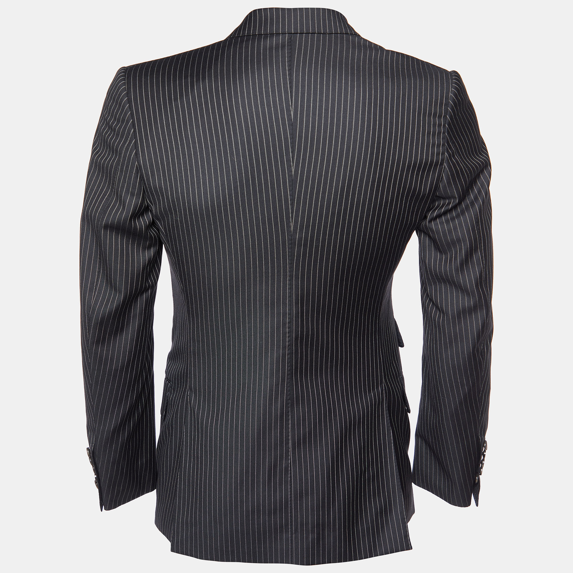 

Tom Ford Black Pinstriped Wool Button Front Blazer