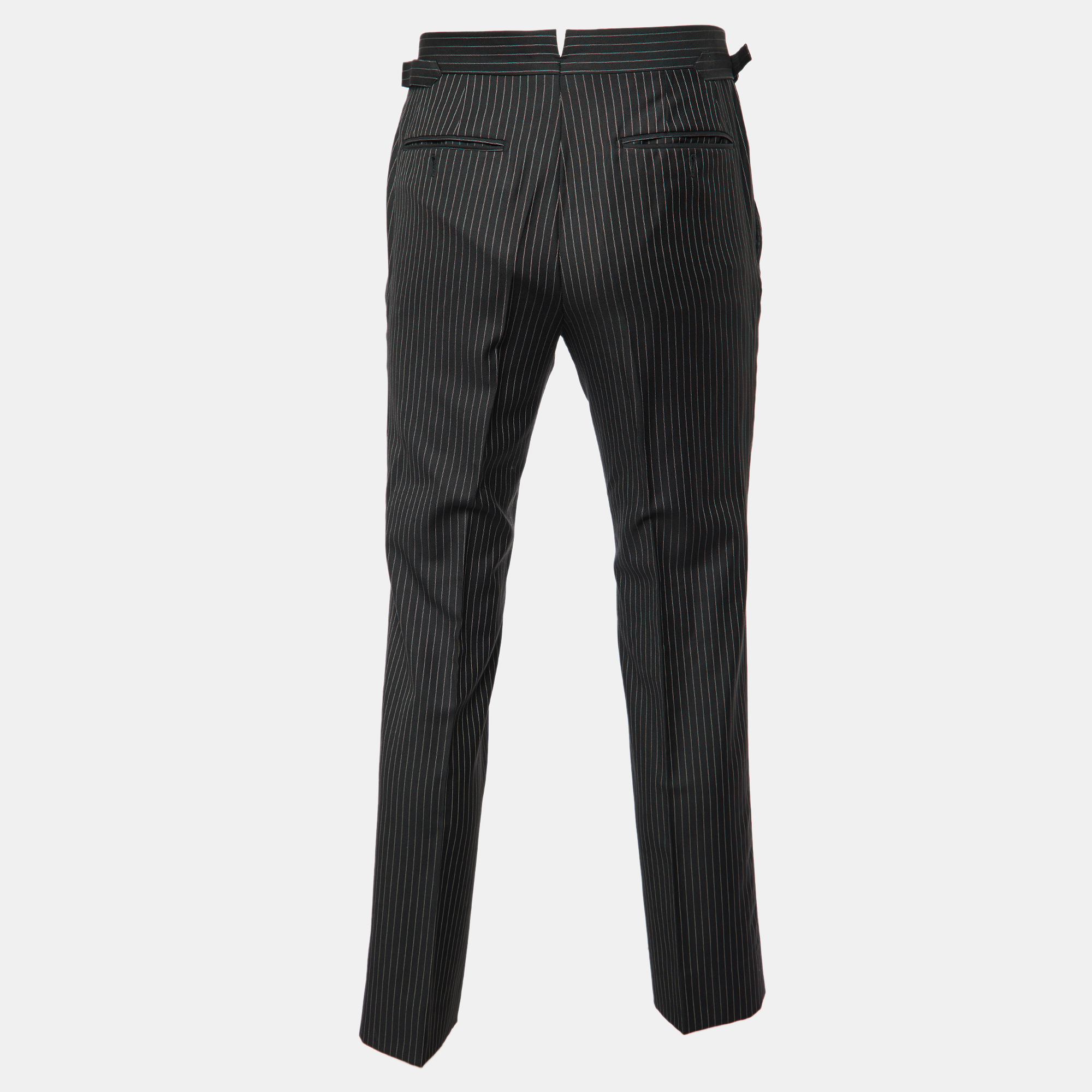 

Tom Ford Black Pinstriped Wool Regular Fit Trousers