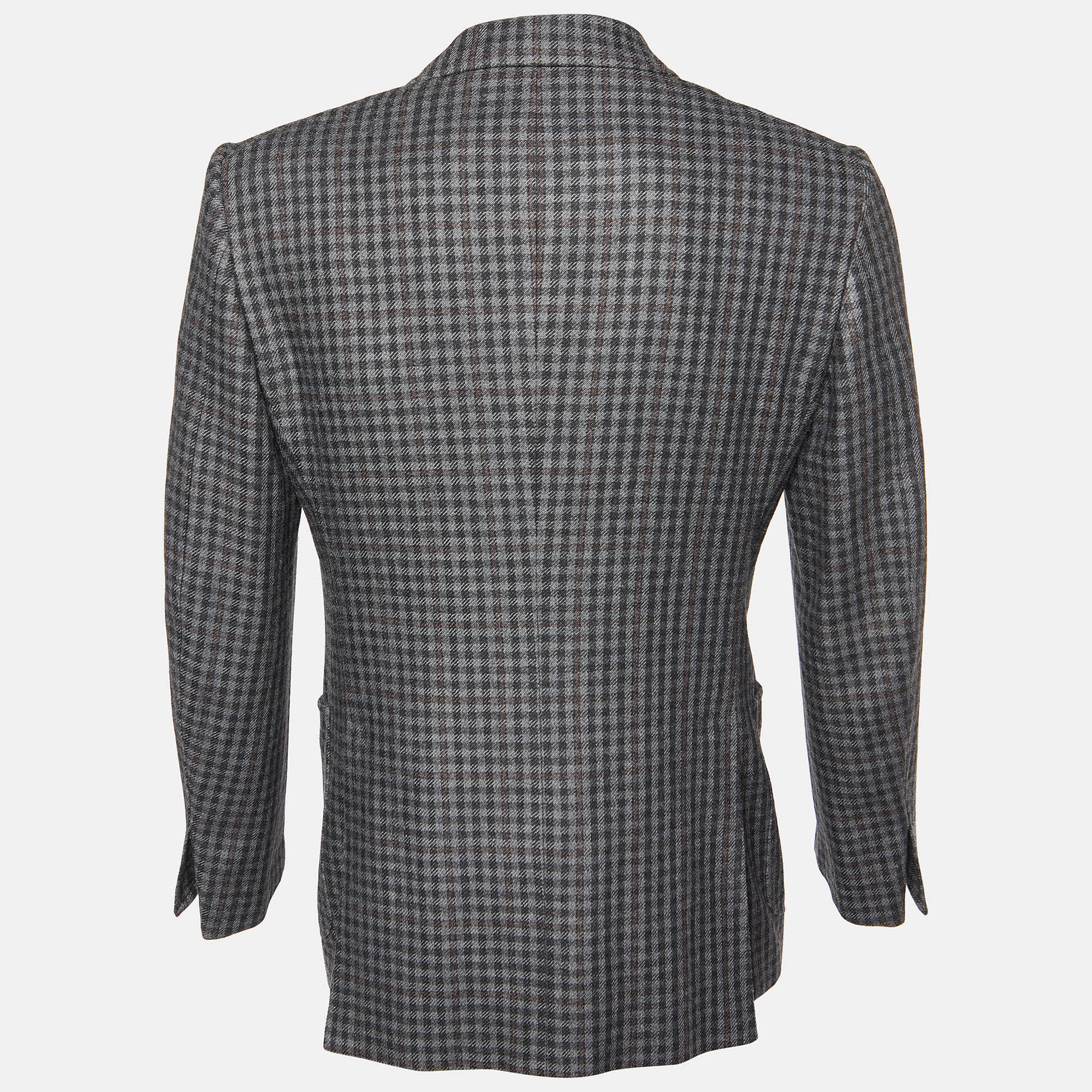 

Tom Ford Grey Checked Wool & Silk Shelton Single Breasted Blazer