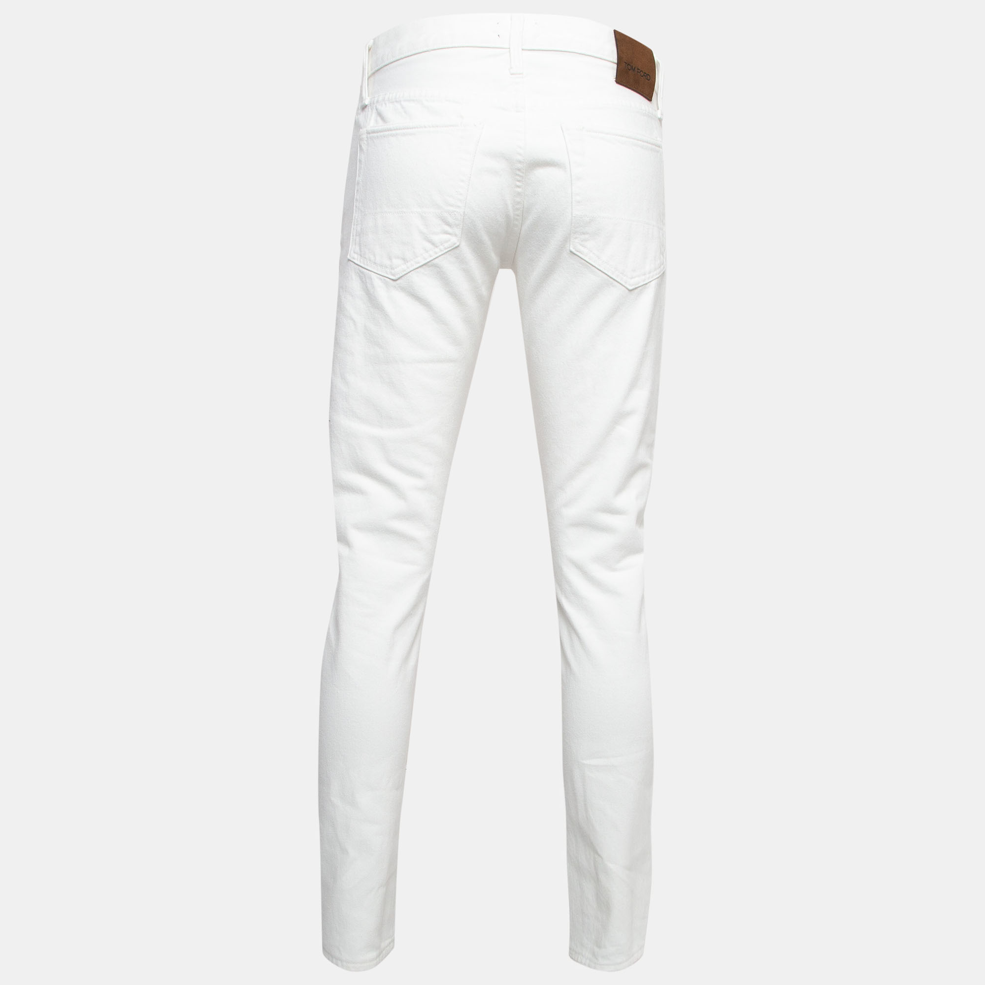 

Tom Ford White Denim Straight Fit Jeans  Waist 32