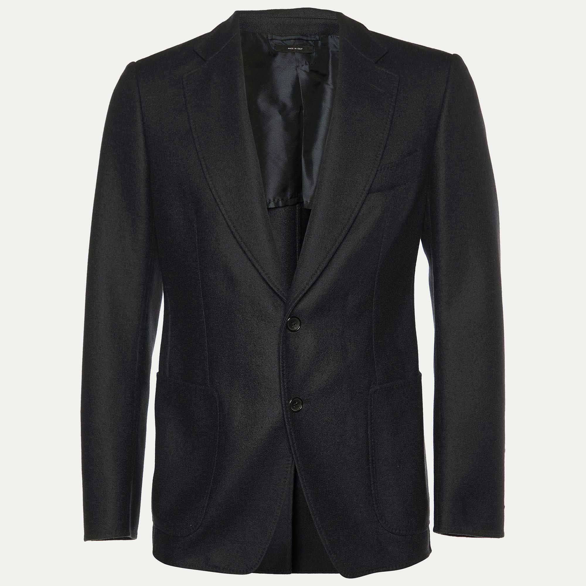 

Tom Ford Charcoal Grey Wool Button Front Blazer