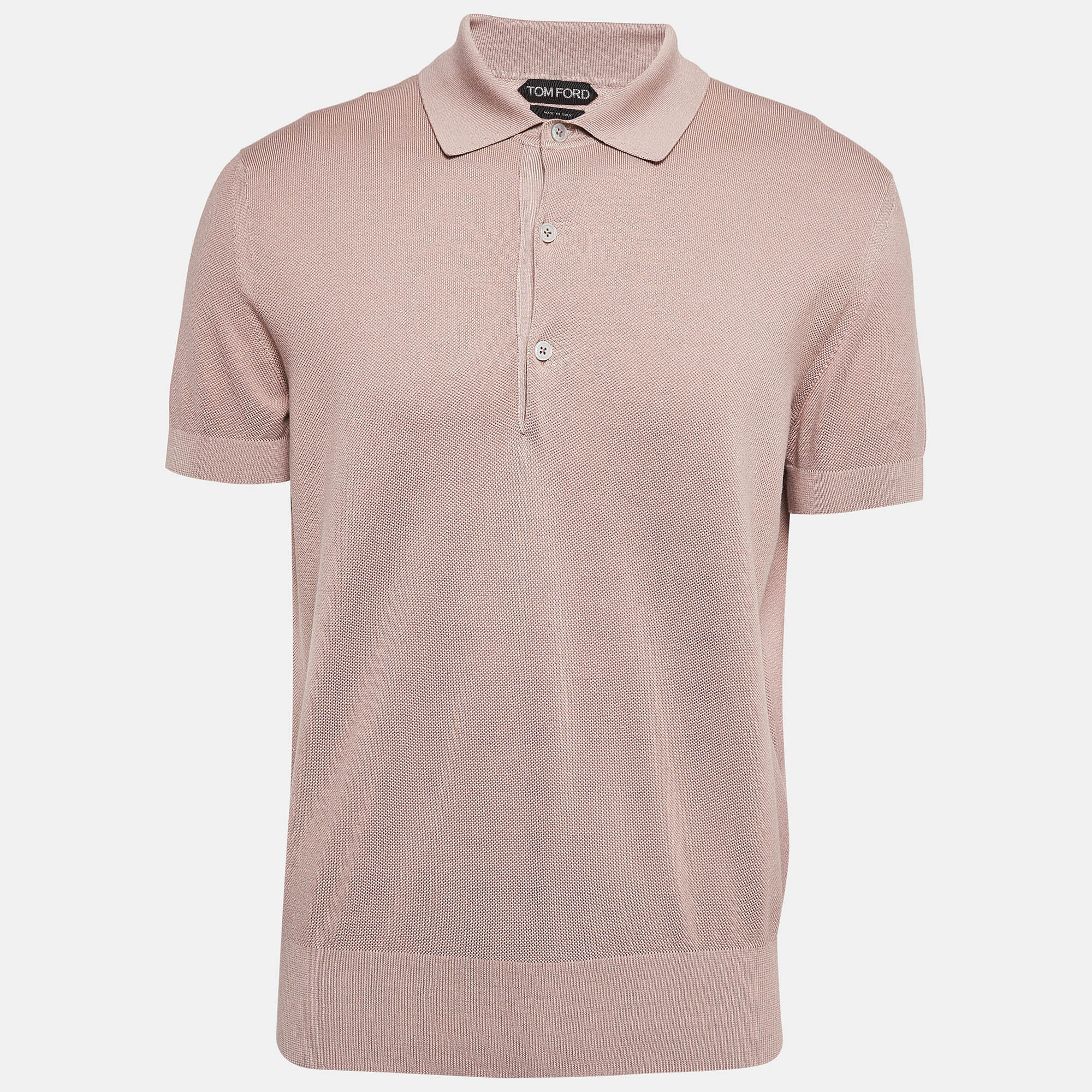 

Tom Ford Pink Cotton Pique Polo T-Shirt XL