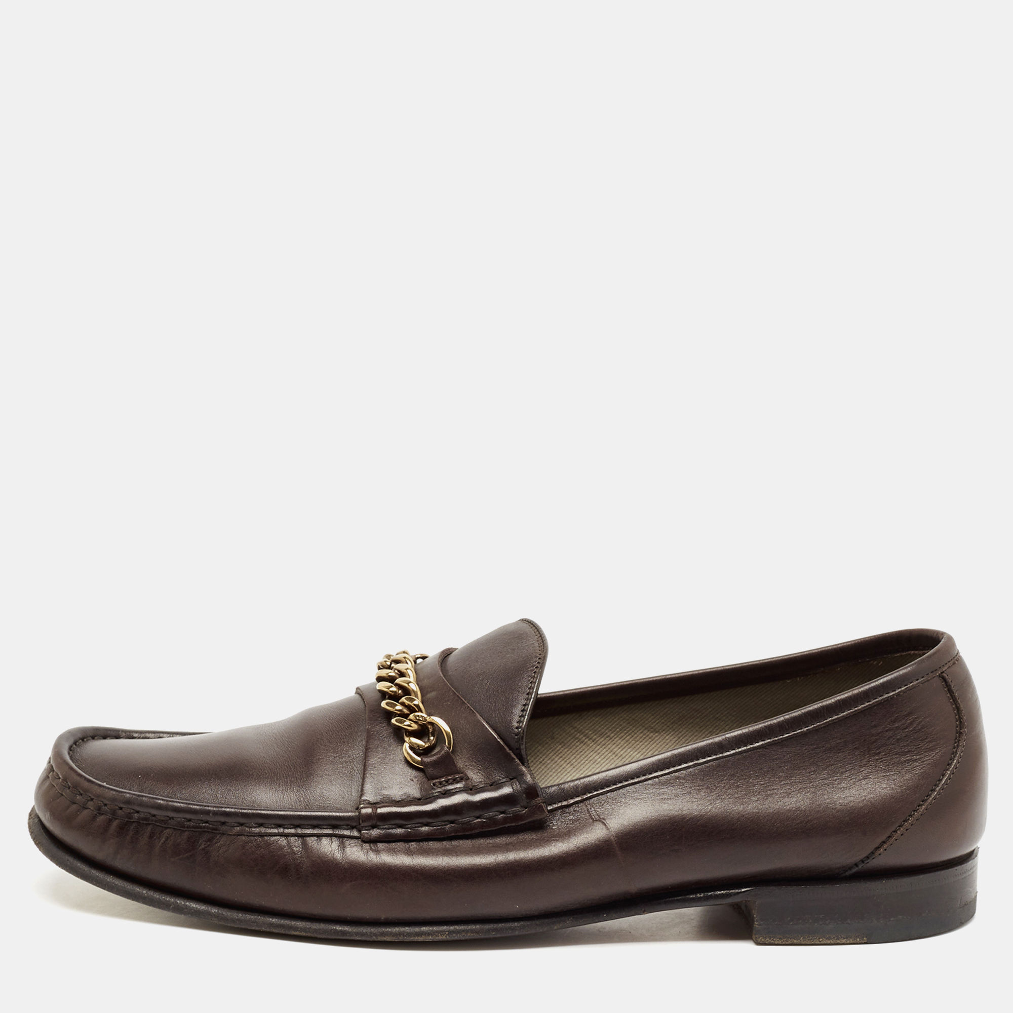 

Tom Ford Brown Leather York Chain Loafers Size 41.5