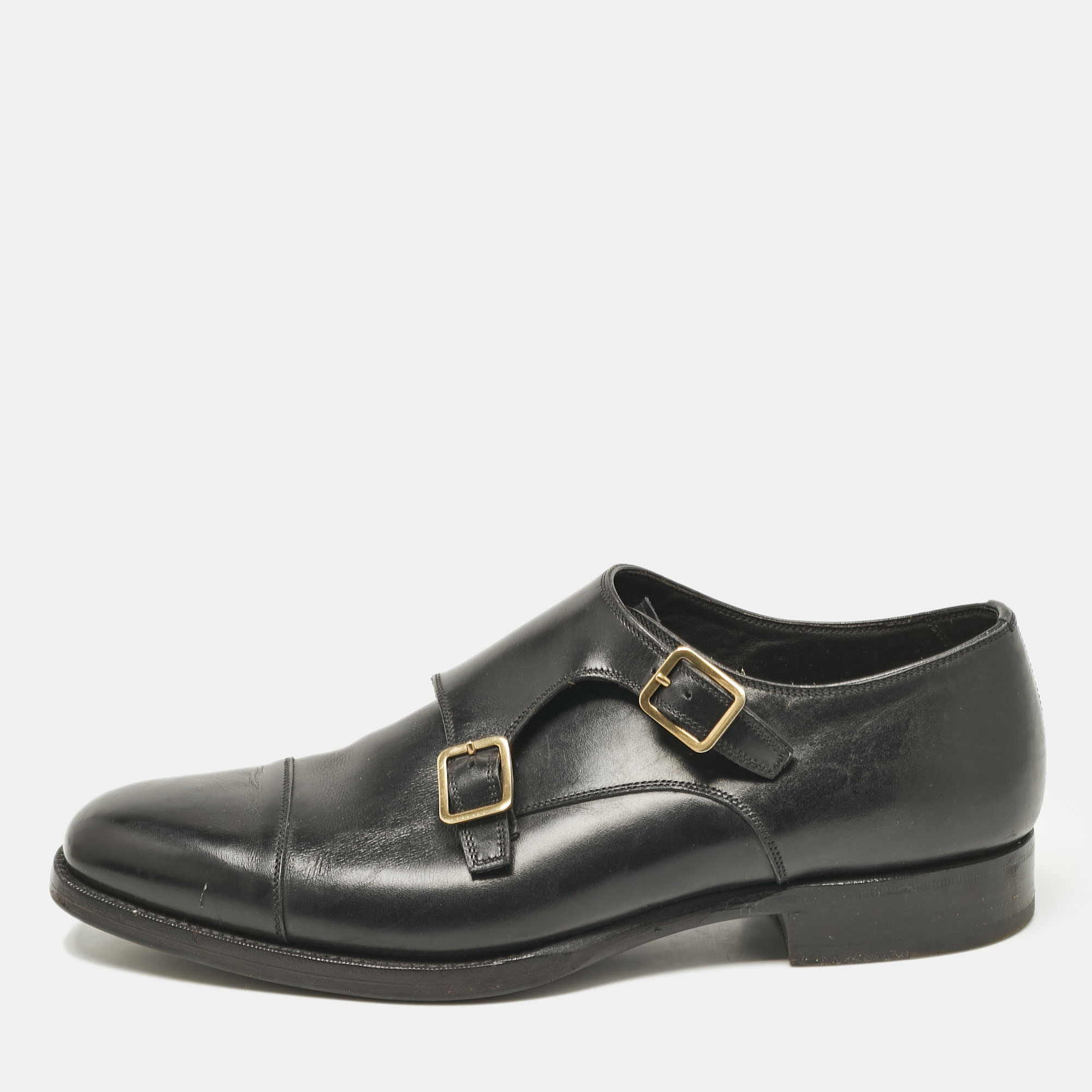 

Tom Ford Black Leather Elkan Monk Strap Derby Size 42