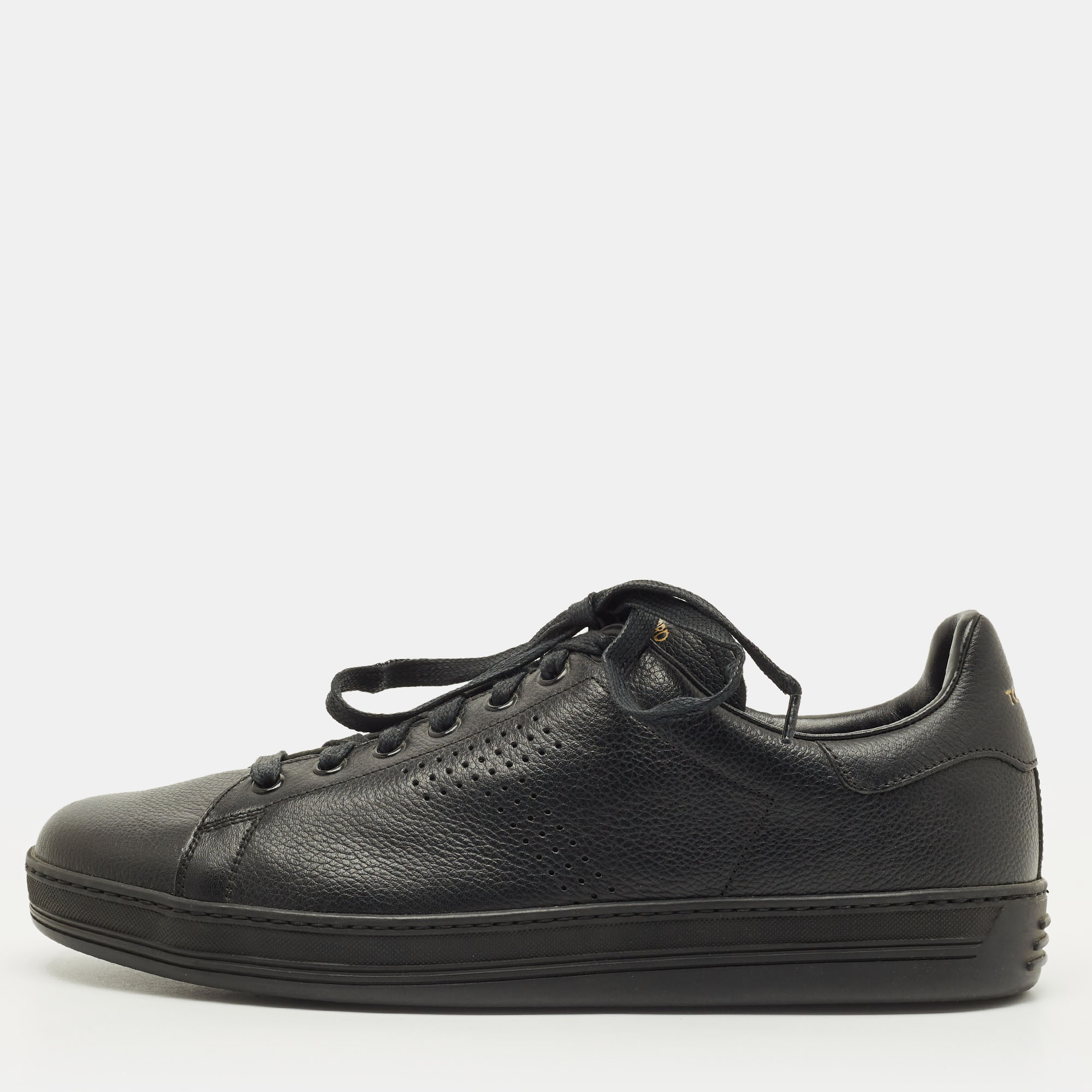 

Tom Ford Warwick Size 41 Black Leather Low Top Sneakers