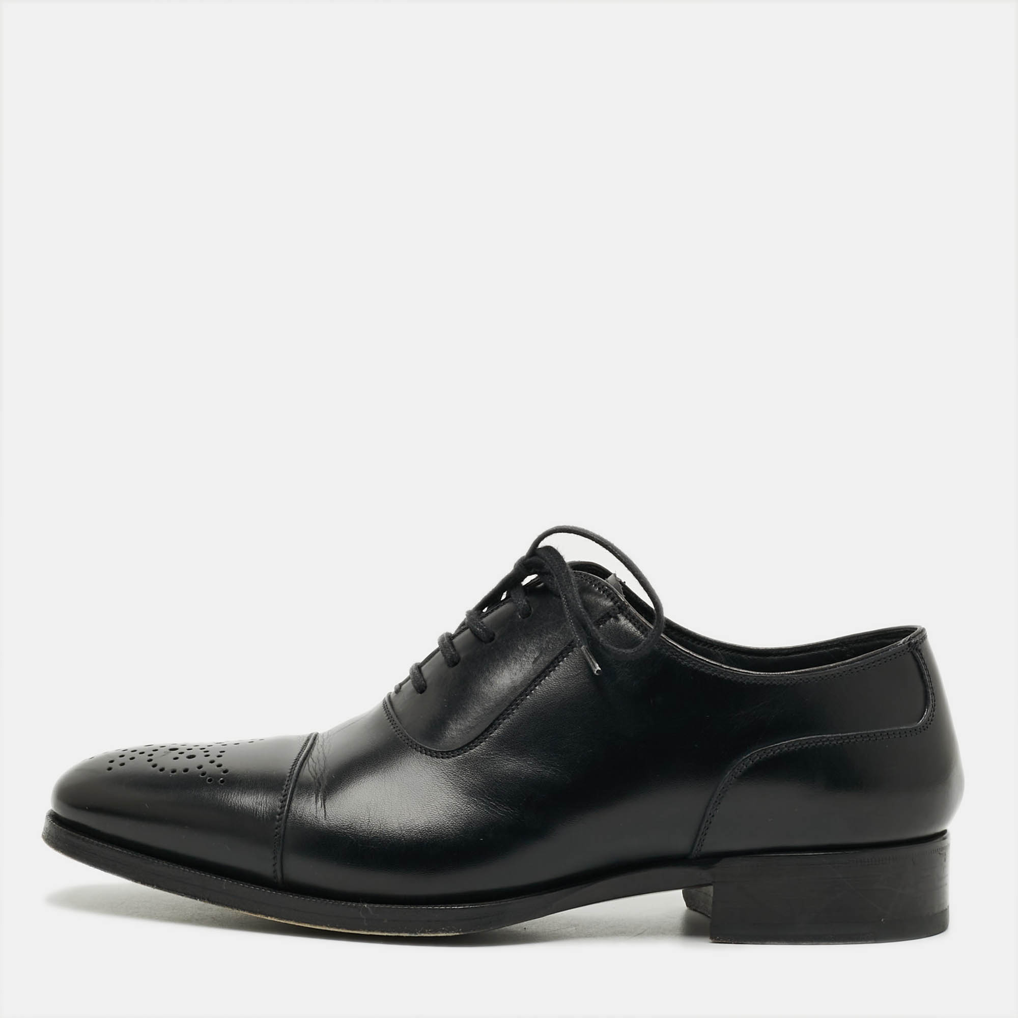 Pre-owned Tom Ford Size 39 Black Leather Oxfords