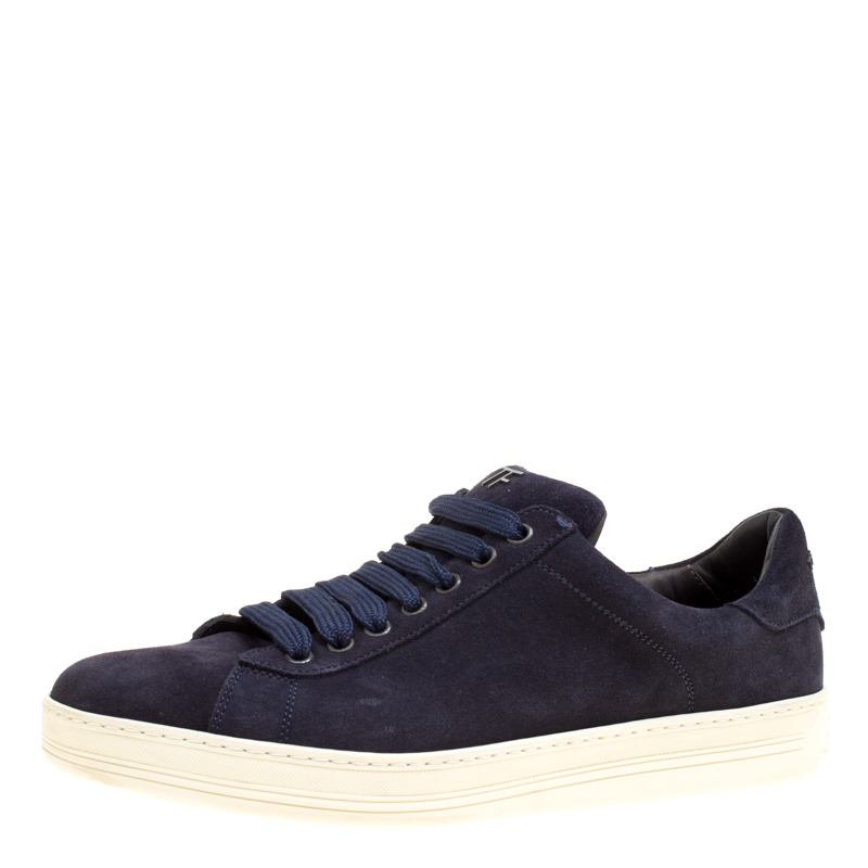 Tom Ford Navy Blue Suede Russell 