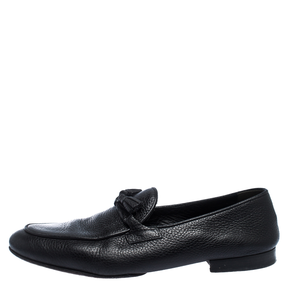 

Tom Ford Black Leather Tassel Detail Loafers Size