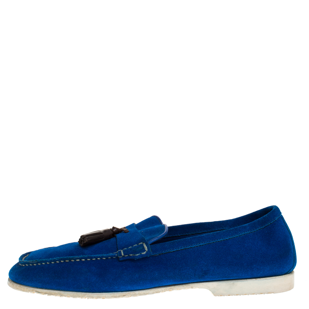 

Tom Ford Blue Suede Tassel Detail Loafers Size