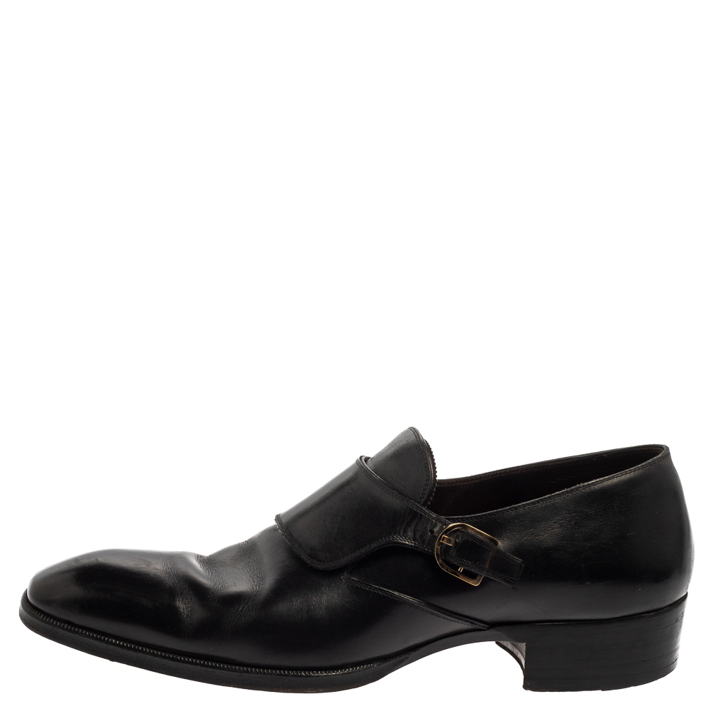 

Tom Ford Black Leather Buckle Loafer Size