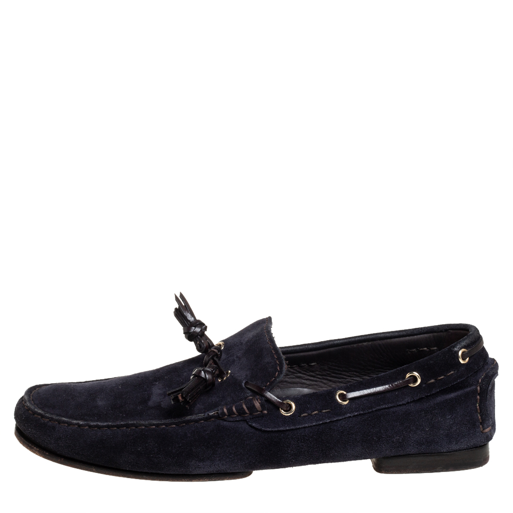 

Tom Ford Navy Blue Suede Driving Loafers Size