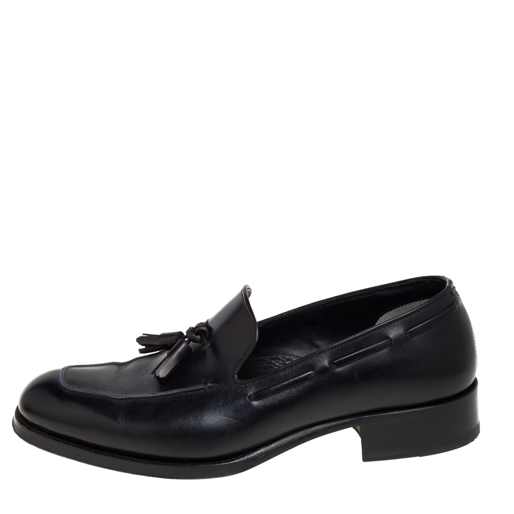 

Tom Ford Black Patent Leather Tassel Detail Loafers Size