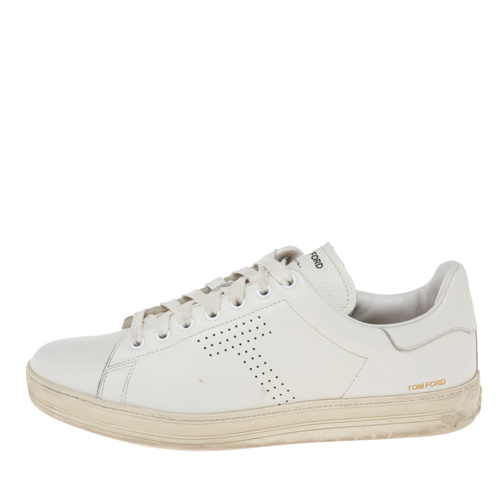 

Tom Ford White Leather Low Top Sneakers Size