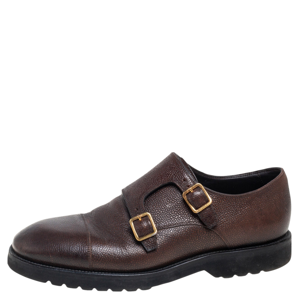 

Tom Ford Dark Brown Leather Buckle Oxfords Size