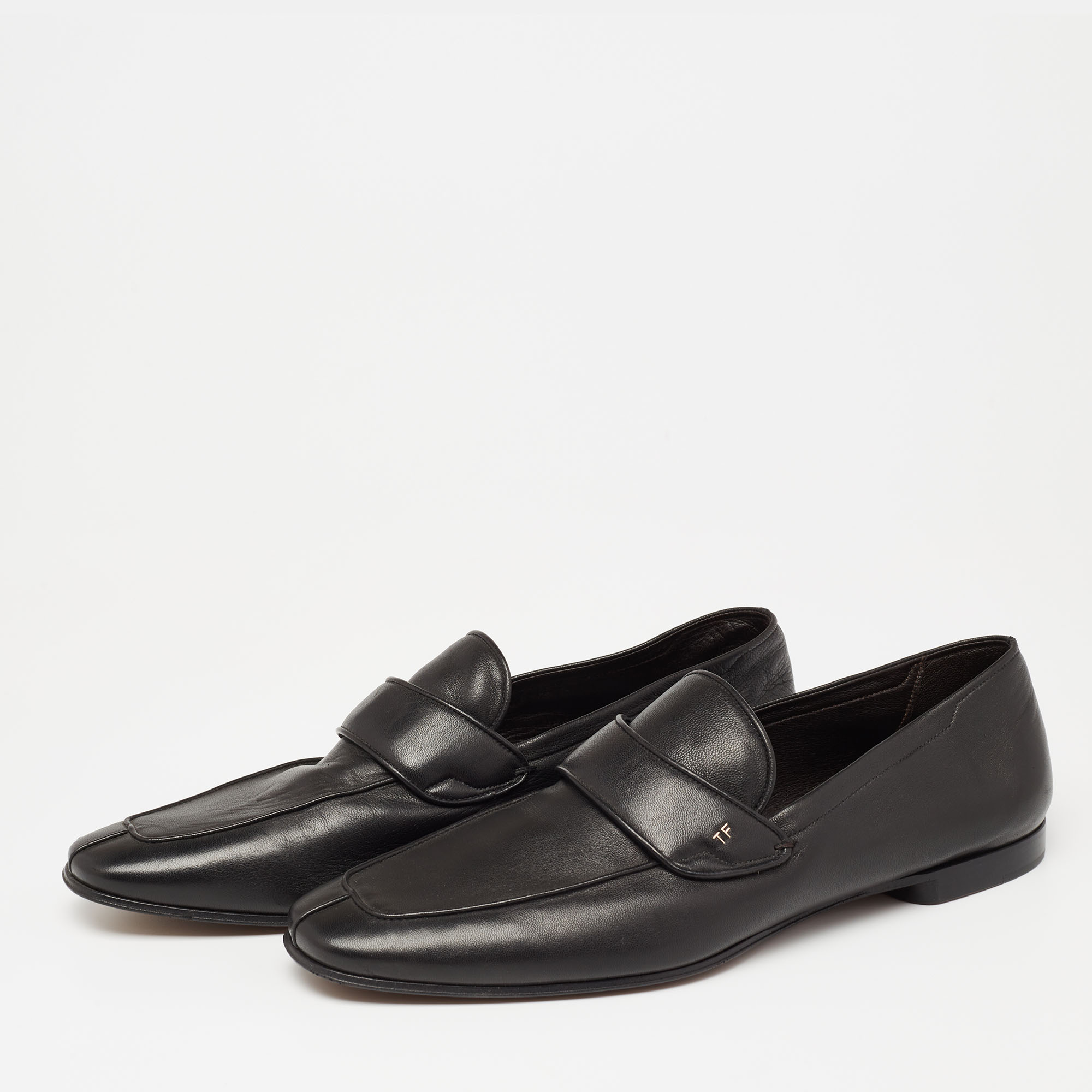 

Tom Ford Black Leather Penny Loafers Size