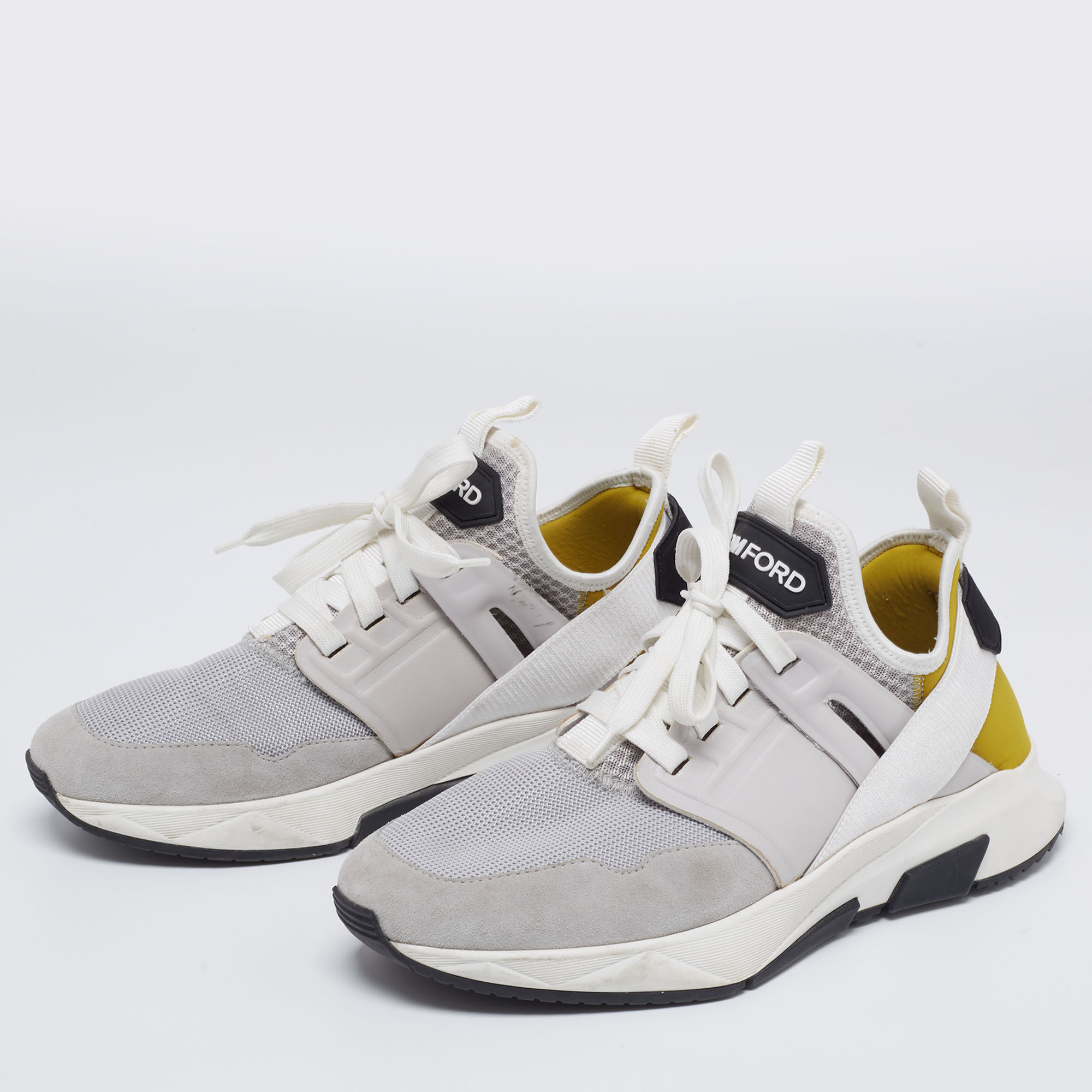 

Tom Ford Tricolor Suede And Mesh Sneakers Size, Grey