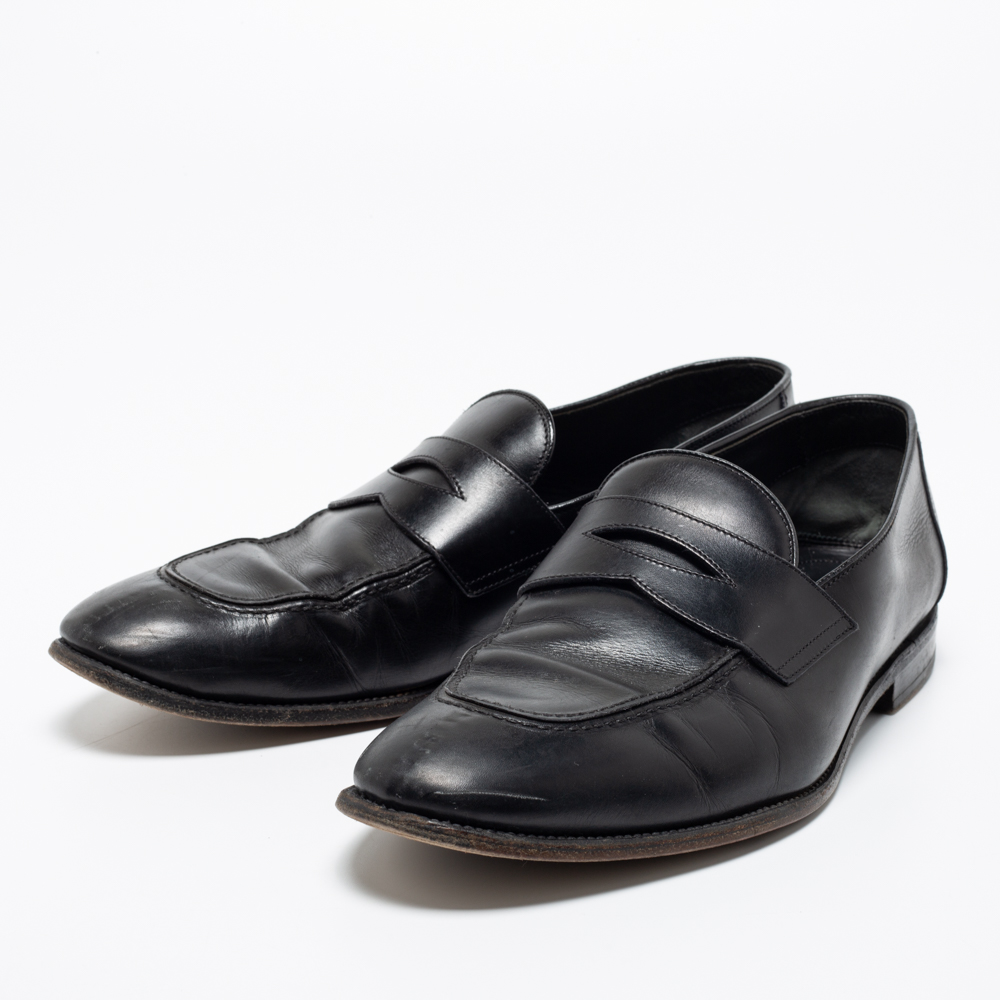 

Tom Ford Black Leather Penny Loafers Size
