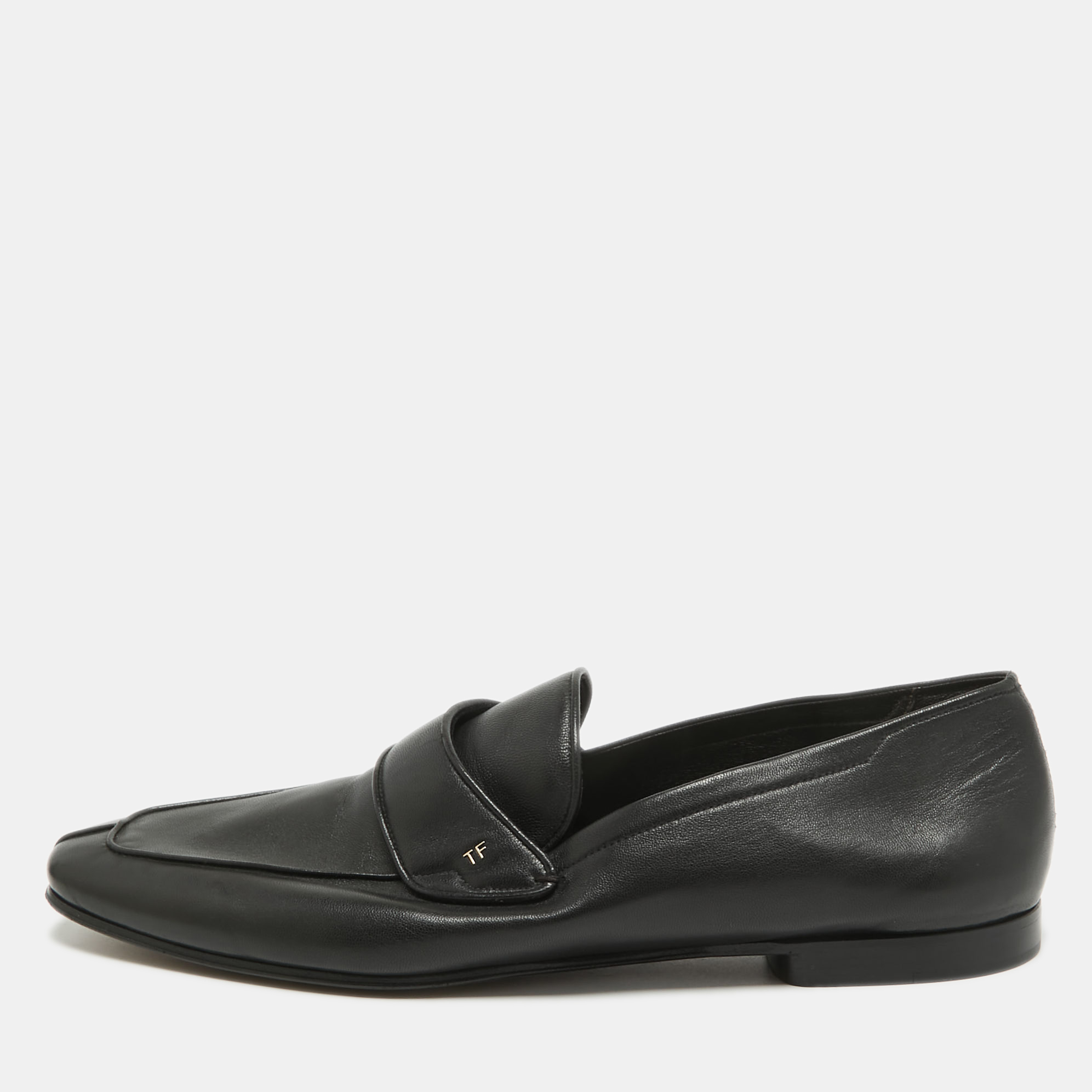 

Tom Ford Black Leather Slip On Loafers Size
