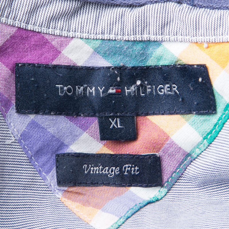 Pre-owned Tommy Hilfiger Multicolor Checked Cotton Long Sleeve Vintage Fit Shirt Xl