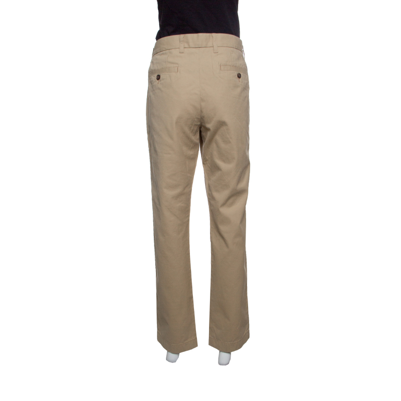 Pre-owned Tommy Hilfiger Beige Cotton Tailored Fit Chino Pants M