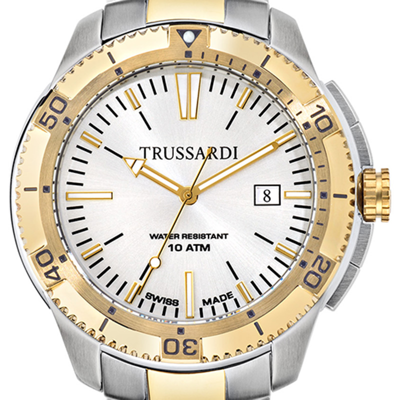 

Trussardi Silver Gold Plated Stainless Steel Caccia Men's Wristwatch