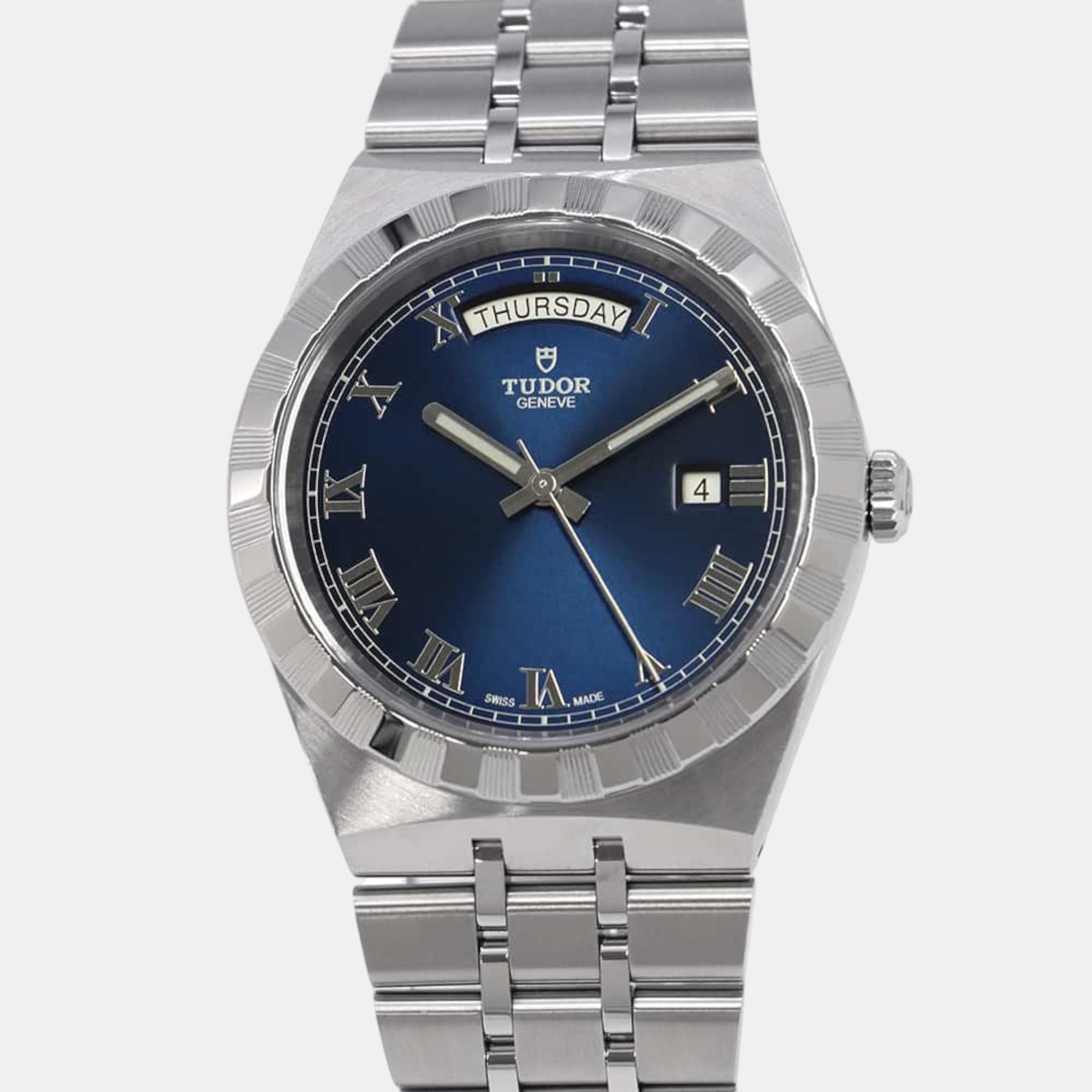 

Tudor Blue Stainless Steel Royal M28600-0005 Automatic Men's Wristwatch 41 mm