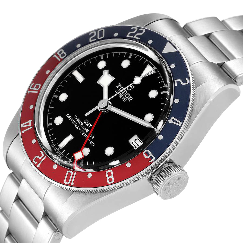 

Tudor Black Stainless Steel Heritage Black Bay GMT Pepsi 79830RB Men's Wristwatch 41 MM