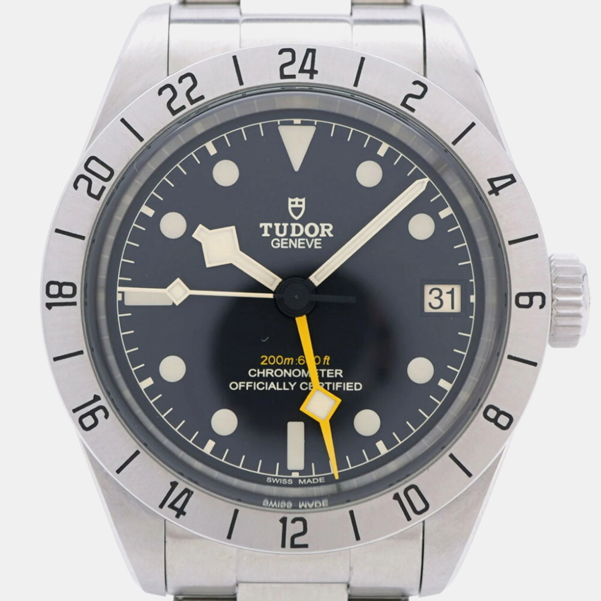 Pre-owned Tudor Black Stainless Steel Black Bay 79470 Automatic Men's Wristwatch 39 Mm