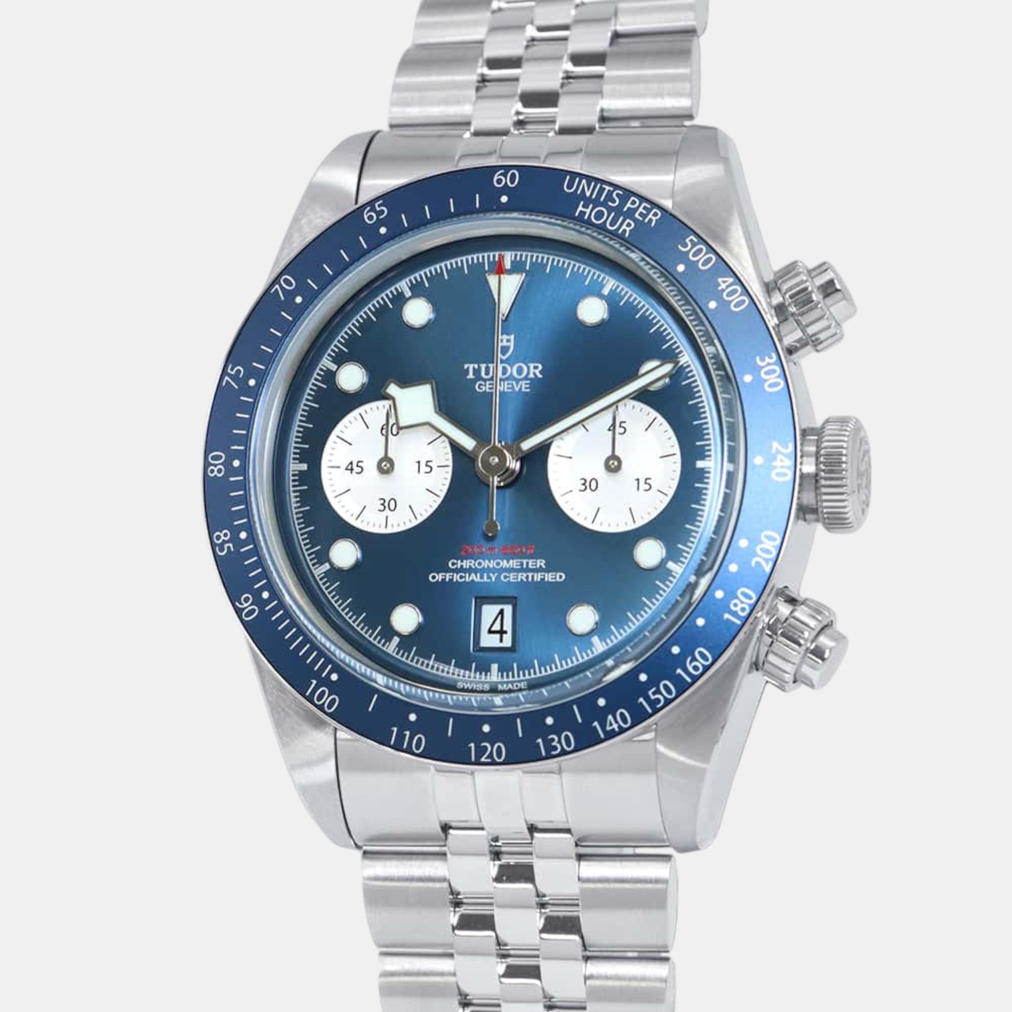 

Tudor Blue Stainless Steel Black Bay M79360B-0002 Automatic Men's Wristwatch 41 mm