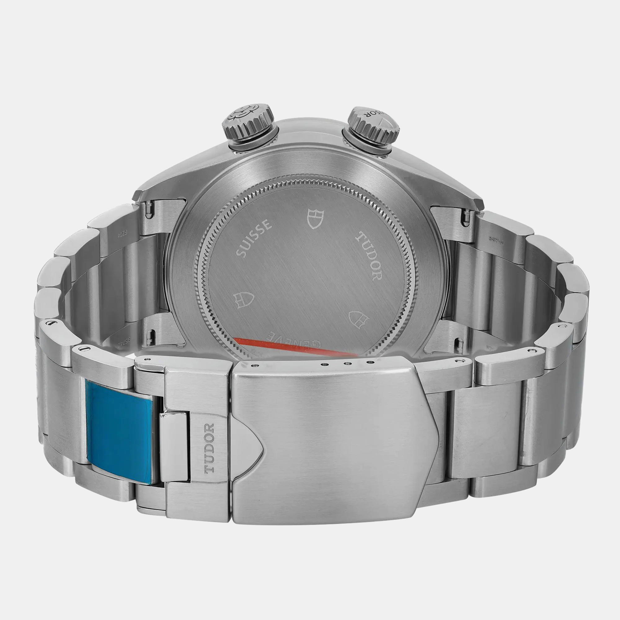 Tudor White Stainless Steel Heritage Advisor 79620T-95740 Automatic Men`s Wristwatch 42mm 
