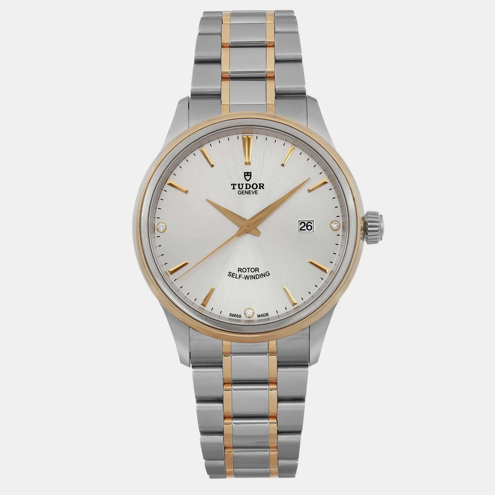 

Tudor Silver 18K Yellow Gold Stainless Steel Style 12703-0005 Automatic Men's Wristwatch 41 mm