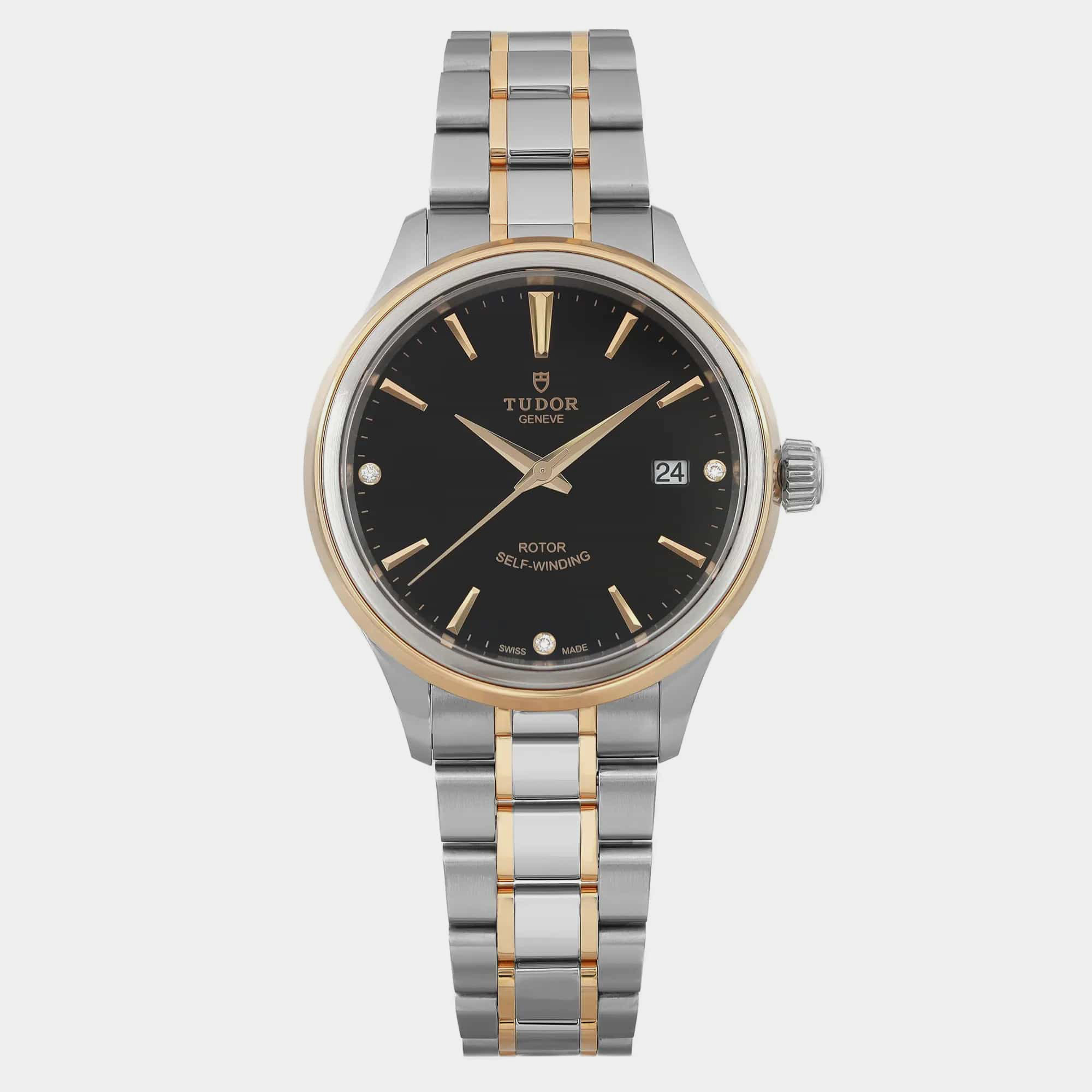 

Tudor Black Diamond 18K Yellow Gold Stainless Steel Style Automatic Men's Wristwatch 38 mm