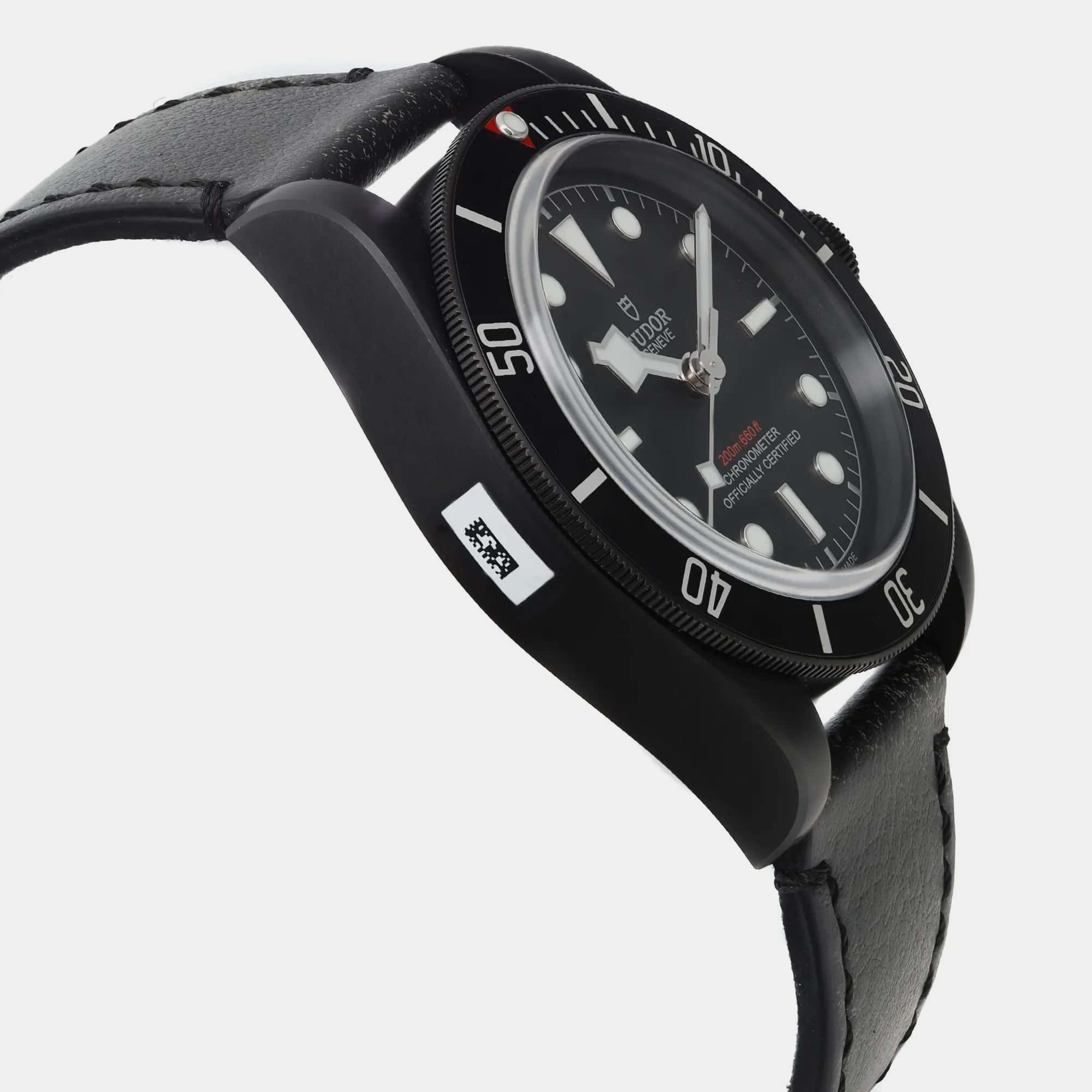 Tudor Black Stainless Steel Heritage Black Bay Automatic Men`s Wristwatch 41 mm 