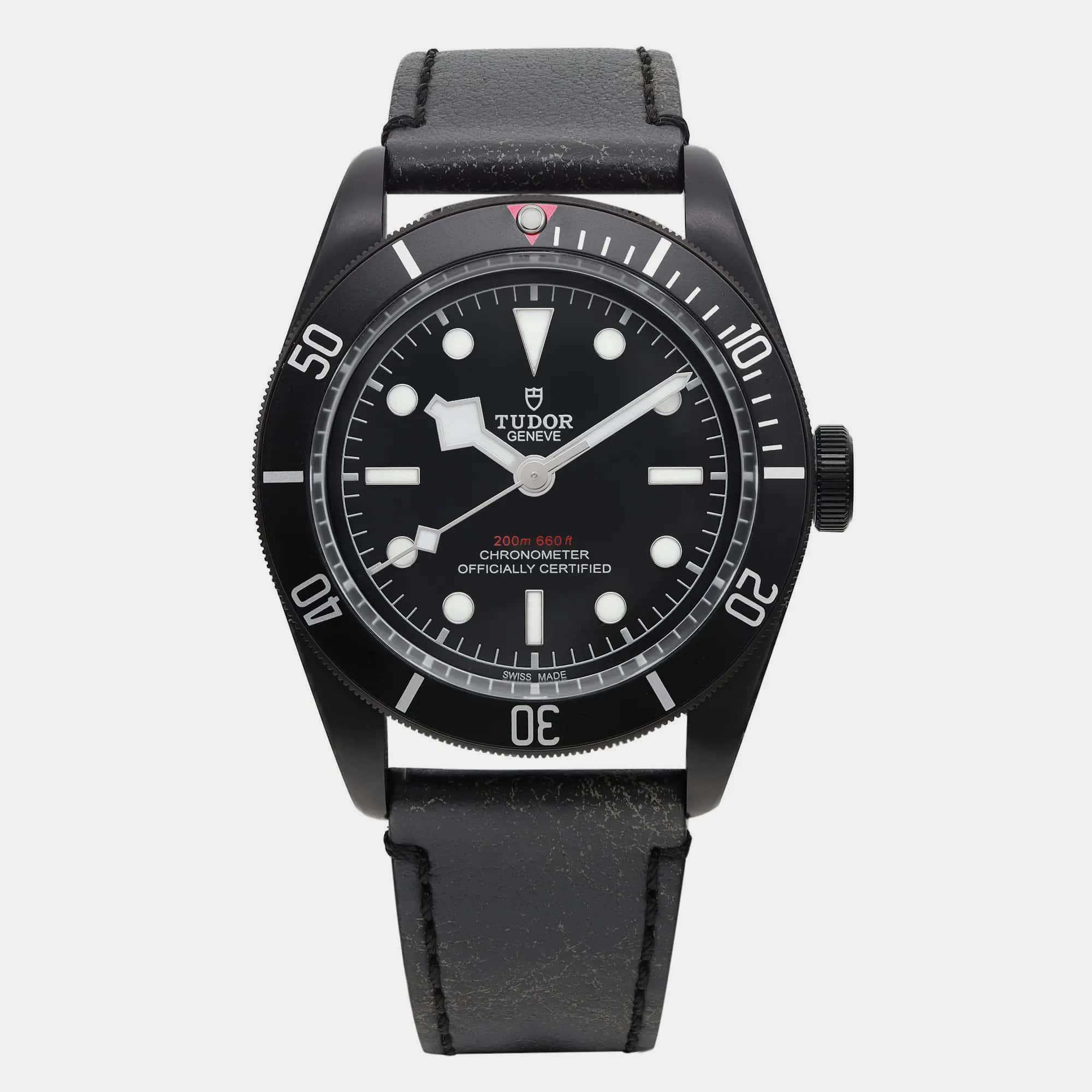 

Tudor Black Stainless Steel Heritage Black Bay Automatic Men's Wristwatch 41 mm